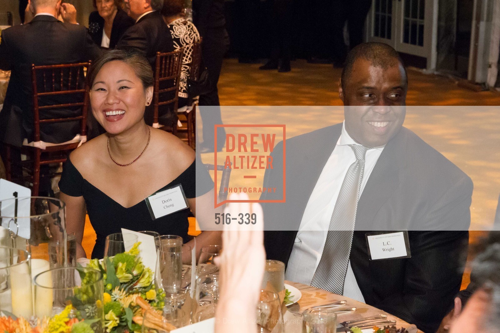 Doris Cheng, LC Wright, University of San Francisco Alumni Awards Gala 2015, University of San Francisco. University of San Francisco, October 2nd, 2015, Photo #516-339 Doris Cheng, LC Wright, Photo #516-339