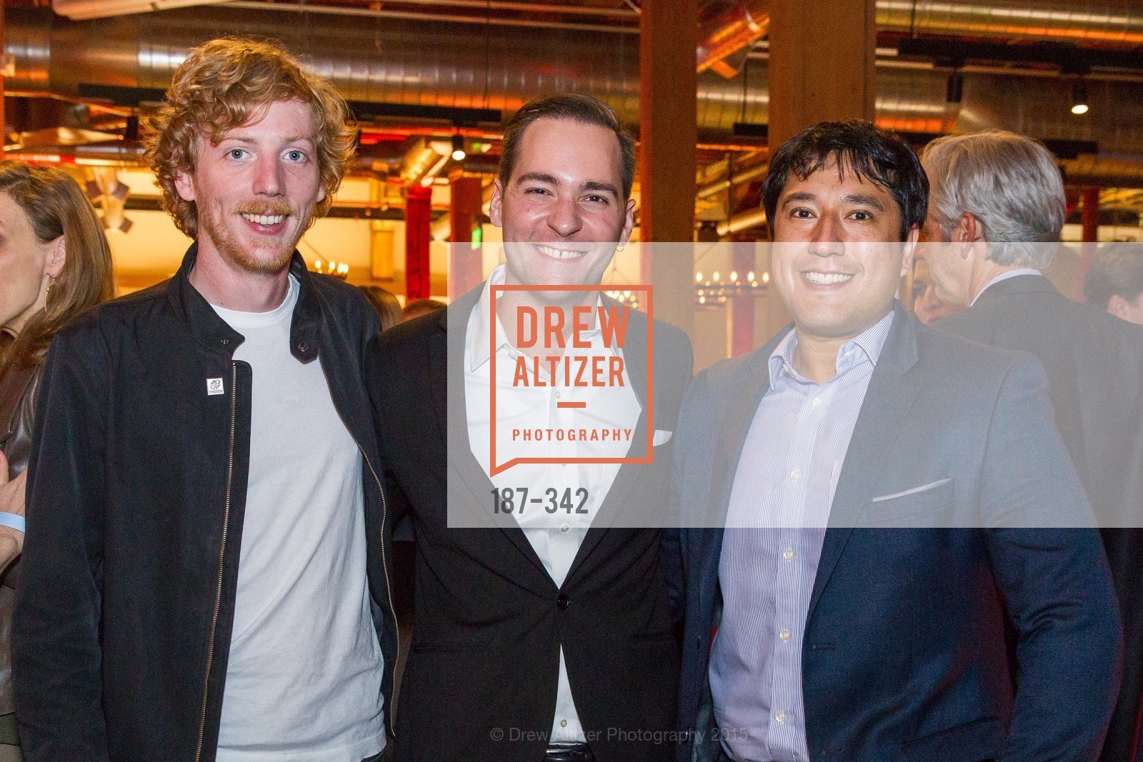 Chris Wanstrath, Andrew Nusca, Jonathan Vanian, Fortune's 40 Under 40 Party, GitHub HQ. GitHub HQ, . 88 Colin P Kelly Jr St, October 7th, 2015, Photo #187-342 Chris Wanstrath, Andrew Nusca, Jonathan Vanian, Photo #187-342