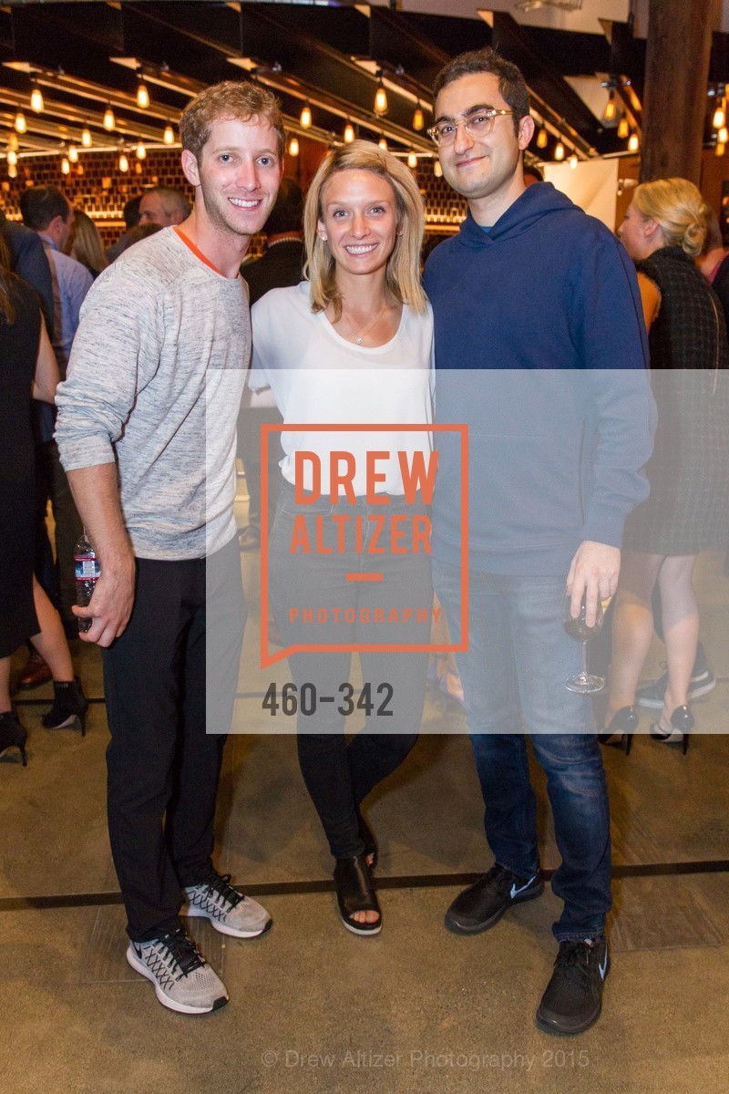 Cory Levy, Hilary Dykes, Darian Shirazi, Fortune's 40 Under 40 Party, GitHub HQ. GitHub HQ, . 88 Colin P Kelly Jr St, October 7th, 2015, Photo #460-342 Cory Levy, Hilary Dykes, Darian Shirazi, Photo #460-342