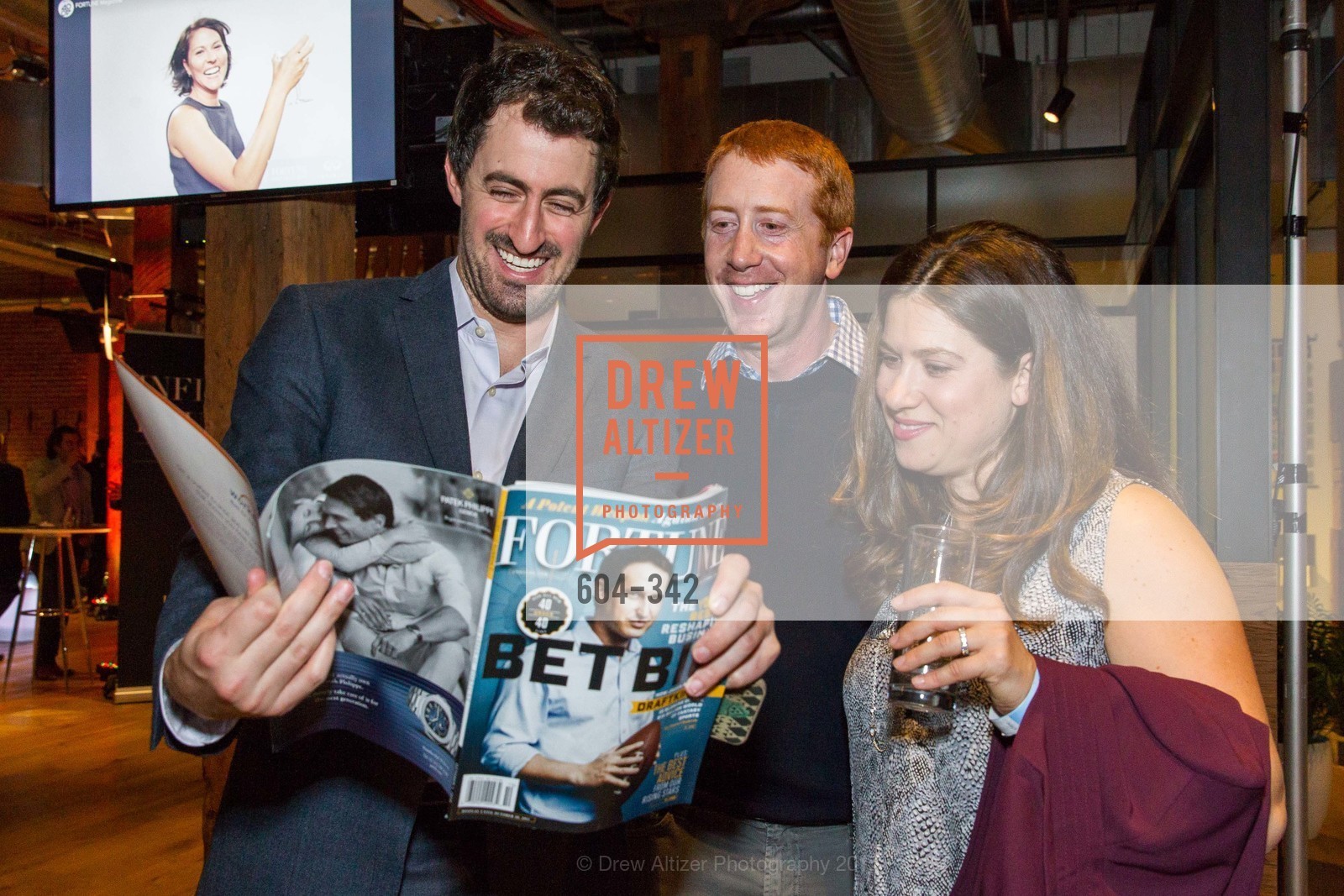 Daniel Roberts, Chuck Myers, Erica Myers, Fortune's 40 Under 40 Party, GitHub HQ. GitHub HQ, . 88 Colin P Kelly Jr St, October 7th, 2015, Photo #604-342 Daniel Roberts, Chuck Myers, Erica Myers, Photo #604-342