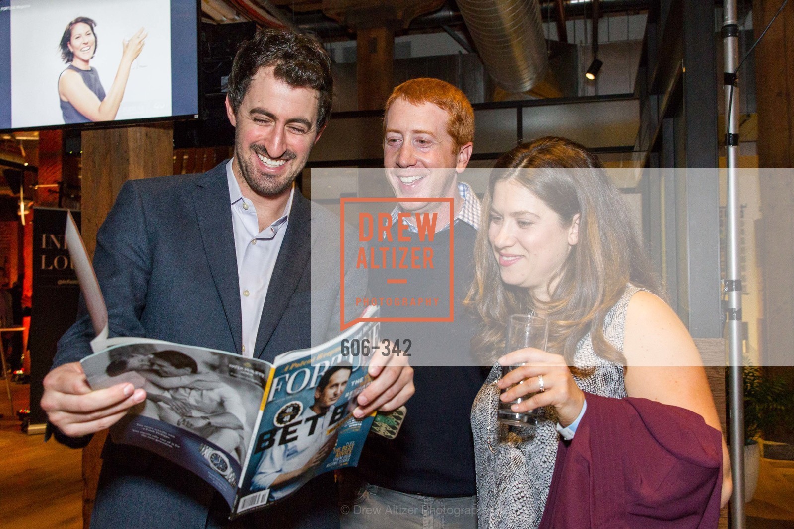 Daniel Roberts, Chuck Myers, Erica Myers, Fortune's 40 Under 40 Party, GitHub HQ. GitHub HQ, . 88 Colin P Kelly Jr St, October 7th, 2015, Photo #606-342 Daniel Roberts, Chuck Myers, Erica Myers, Photo #606-342