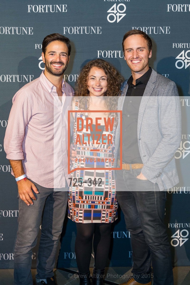 Noah Lichtenstein, Debbie Sterling, Beau Lewis, Fortune's 40 Under 40 Party, GitHub HQ. GitHub HQ, . 88 Colin P Kelly Jr St, October 7th, 2015, Photo #725-342 Noah Lichtenstein, Debbie Sterling, Beau Lewis, Photo #725-342