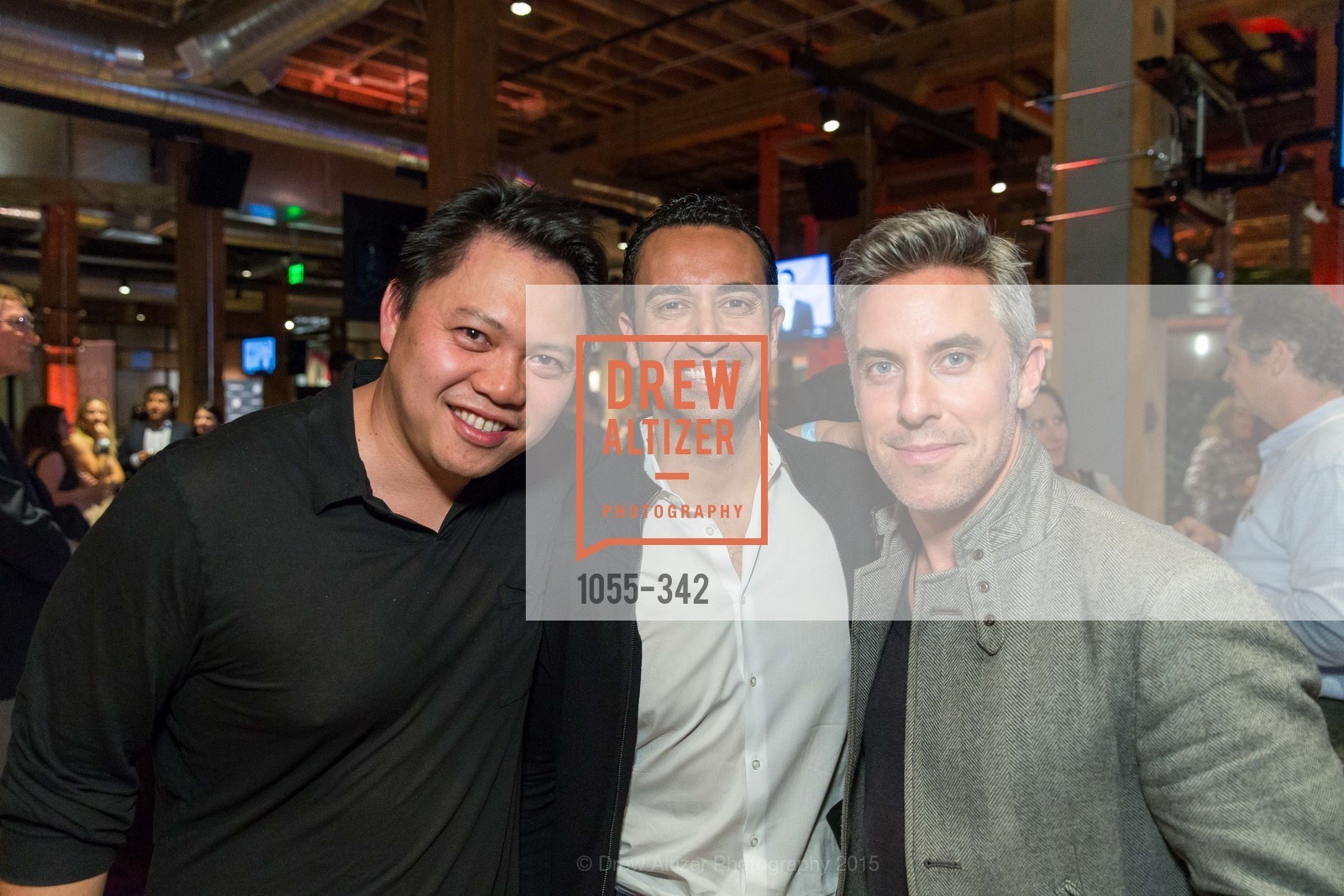 Fareed Adib, Robin Chan, Eoin Harrington, Fortune's 40 Under 40 Party, GitHub HQ. GitHub HQ, . 88 Colin P Kelly Jr St, October 7th, 2015, Photo #1055-342 Fareed Adib, Robin Chan, Eoin Harrington, Photo #1055-342