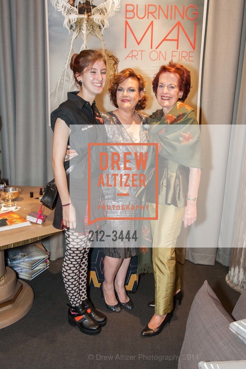 Addie Bacon, Jennifer Raiser, Helen Hilton Raiser, JENNIFER RAISER Book Signing for "Burning Man: Art on Fire, US, November 13th, 2014, Photo #212-3444 Addie Bacon, Jennifer Raiser, Helen Hilton Raiser, Photo #212-3444