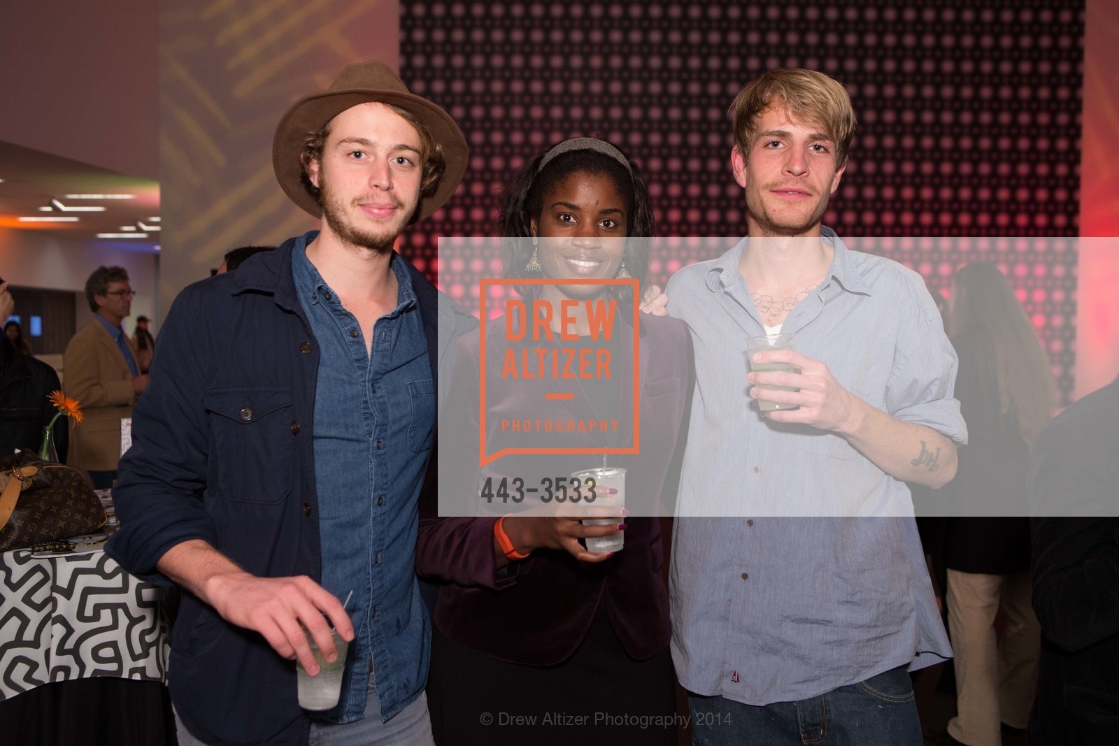 Sean Osterday, Tyra Fennell, Shawn Bullen, 7x7 Hosts Opening Party for Keith Haring's Exhibit at DeYOUNG MUSEUM, US, November 14th, 2014, Photo #443-3533 Sean Osterday, Tyra Fennell, Shawn Bullen, Photo #443-3533