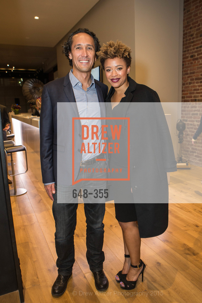 David Yu, Michelle Daniels, SFMOMA Contemporary Vision Award Launch Party, Leica. Leica, . 463 Bush St, October 8th, 2015, Photo #648-355 David Yu, Michelle Daniels, Photo #648-355