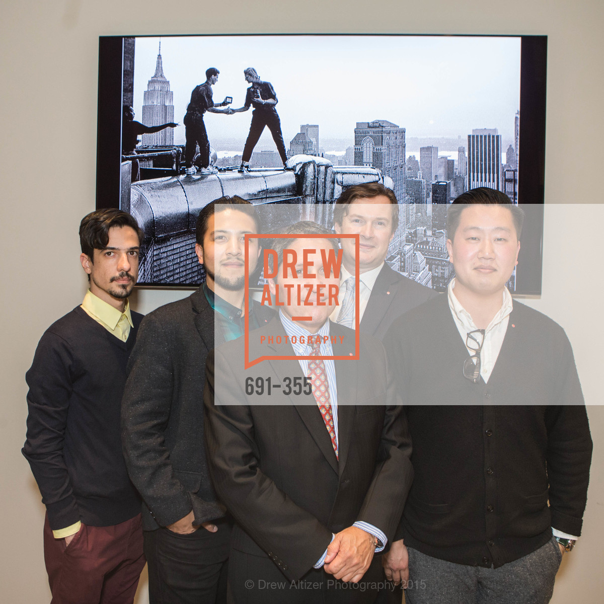 Andres Vargas, Alex Ramos, Wayne Serrano, Sean Cranor, Myles Kusaba, SFMOMA Contemporary Vision Award Launch Party, Leica. Leica, . 463 Bush St, October 8th, 2015, Photo #691-355 Andres Vargas, Alex Ramos, Wayne Serrano, Sean Cranor, Myles Kusaba, Photo #691-355