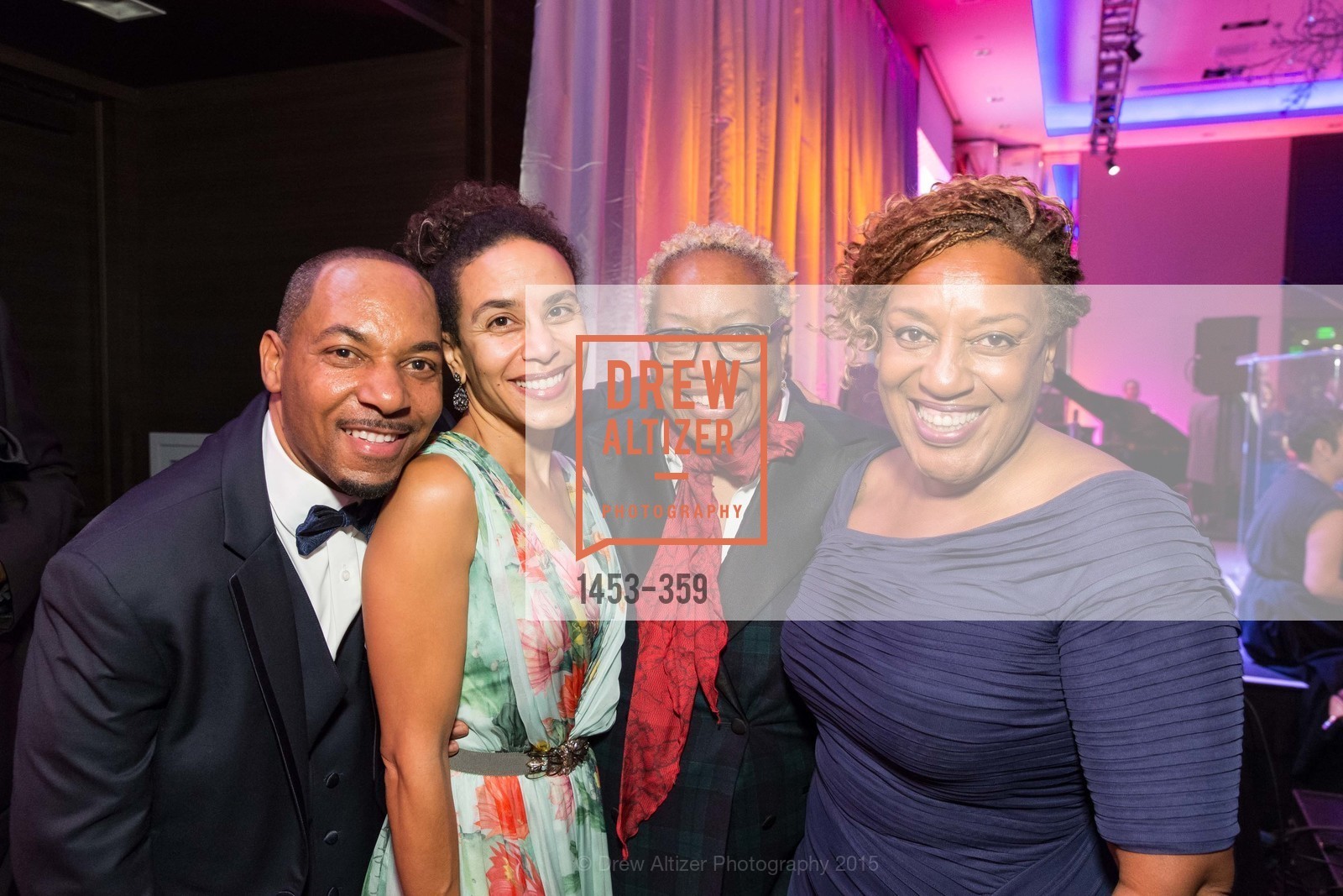 Melvin Marshall, Sarah Manyika, Linda Harrison, CCH Pounder, 2015 MoAD Gala: Finding the I in Diaspora, MoAD Museum & The St. Regis. MoAD Museum & The St. Regis, October 9th, 2015, Photo #1453-359 Melvin Marshall, Sarah Manyika, Linda Harrison, CCH Pounder, Photo #1453-359