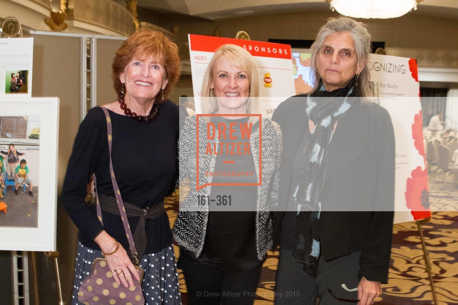 Lee Hagarty, Kim Bochy, Roberta Goodman, Homeless Prenatal Programs Annual Luncheon, Fairmont Hotel. Fairmont Hotel, October 9th, 2015, Photo #161-361 Lee Hagarty, Kim Bochy, Roberta Goodman, Photo #161-361