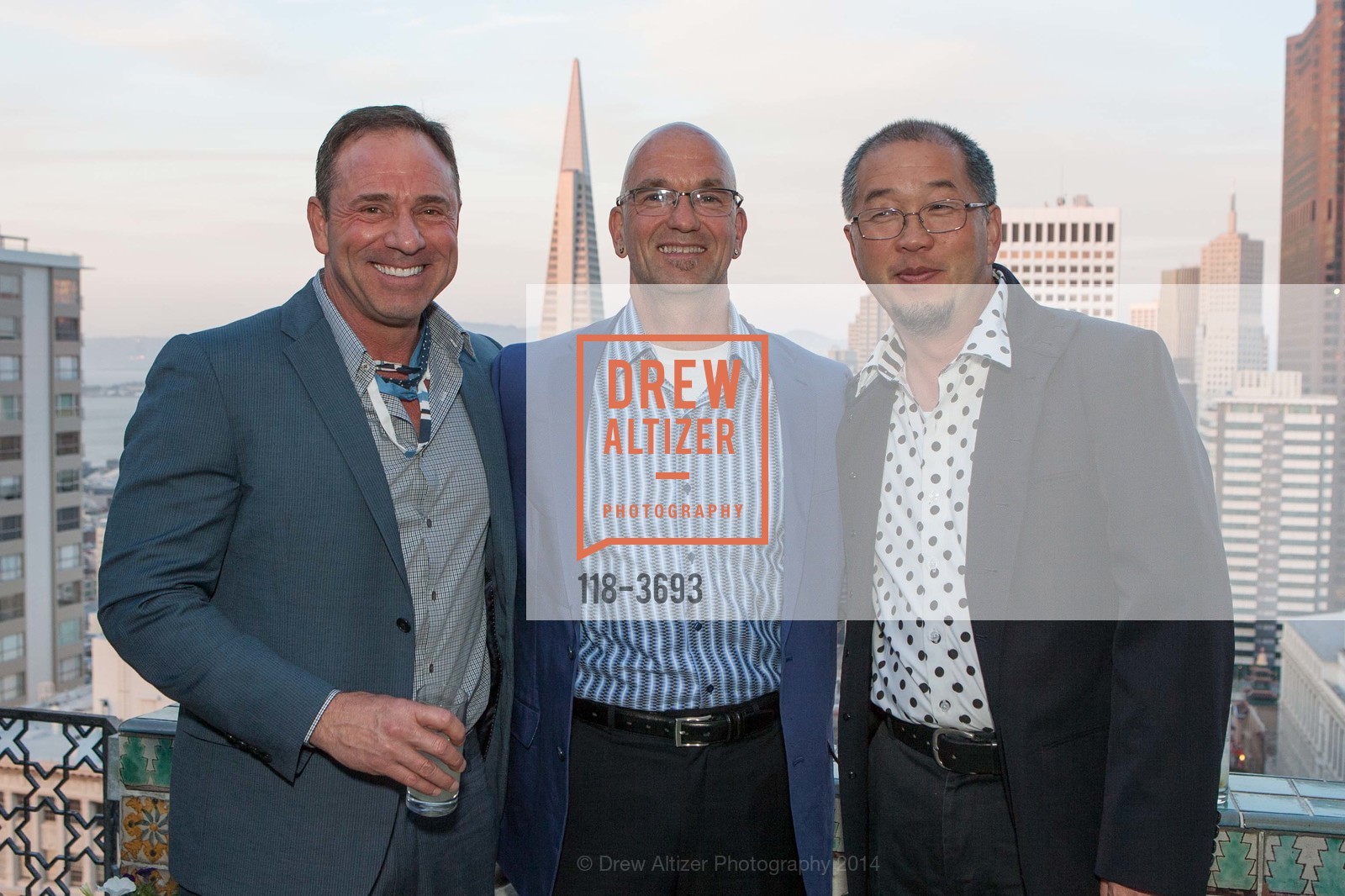 Greg Unti, Peter Shemonsky, Clement Mok, GREGG LYNN'S 50th Birthday Party, US, May 16th, 2014, Photo #118-3693 Greg Unti, Peter Shemonsky, Clement Mok, Photo #118-3693