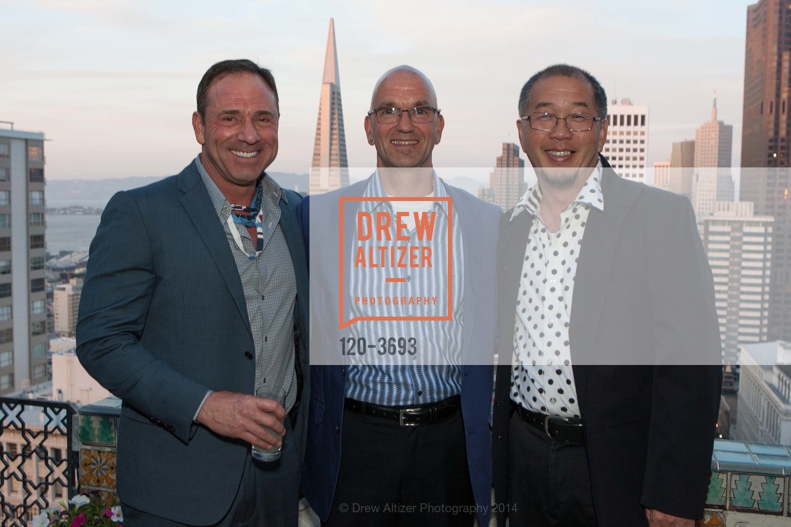 Greg Unti, Peter Shemonsky, Clement Mok, GREGG LYNN'S 50th Birthday Party, US, May 16th, 2014, Photo #120-3693 Greg Unti, Peter Shemonsky, Clement Mok, Photo #120-3693