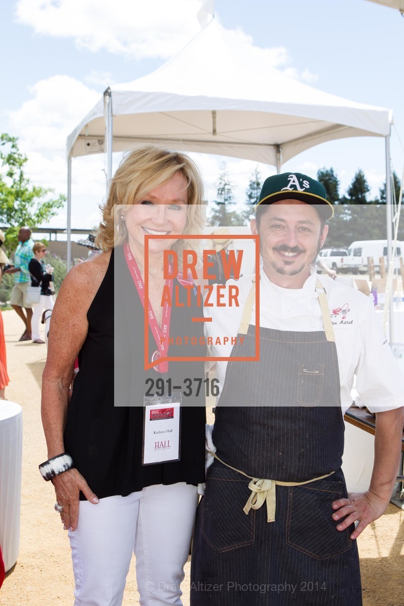 Kathryn Hall, Chef Alex Marsh, 5th Annual HALL Cabernet Cookoff, US, May 18th, 2014, Photo #291-3716 Kathryn Hall, Chef Alex Marsh, Photo #291-3716