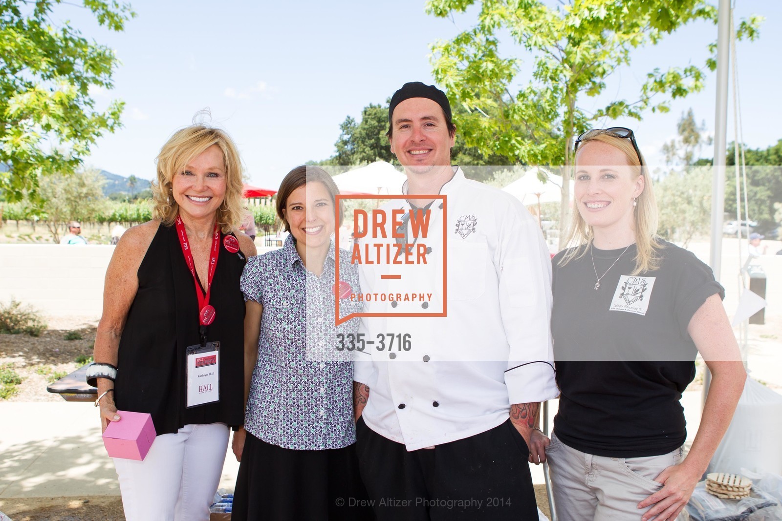 Kathryn Hall, LIana Orlandi, Chef Christian Graze, Beth Ayers, 5th Annual HALL Cabernet Cookoff, US, May 18th, 2014, Photo #335-3716 Kathryn Hall, LIana Orlandi, Chef Christian Graze, Beth Ayers, Photo #335-3716