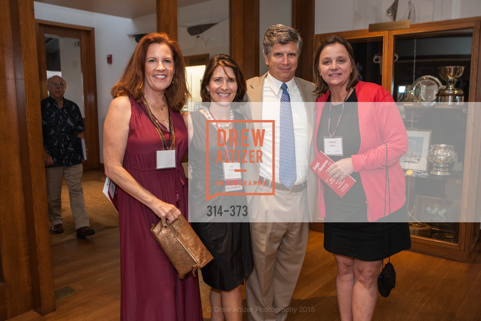 Theresa Baum, Sara Cumbelich, Brian Kelleher, Kathy Kelleher, Sovereign Order of Malta Presents: A Knight for Champions, 7th Annual Silver Chalice Awards Dinner, St. Francis Yacht Club. St. Francis Yatch Club, October 13th, 2015, Photo #314-373 Theresa Baum, Sara Cumbelich, Brian Kelleher, Kathy Kelleher, Photo #314-373