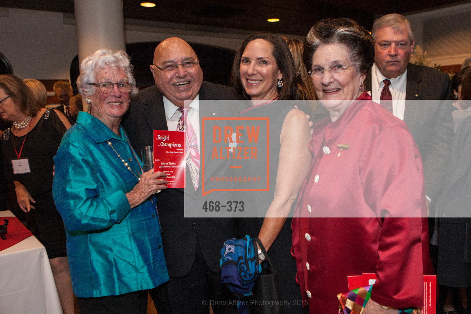 Sheila Carmassi, Tony Sanchez-Corea, Janice Meisel, Lucille Sanchez-Corea, Sovereign Order of Malta Presents: A Knight for Champions, 7th Annual Silver Chalice Awards Dinner, St. Francis Yacht Club. St. Francis Yatch Club, October 13th, 2015, Photo #468-373 Sheila Carmassi, Tony Sanchez-Corea, Janice Meisel, Lucille Sanchez-Corea, Photo #468-373