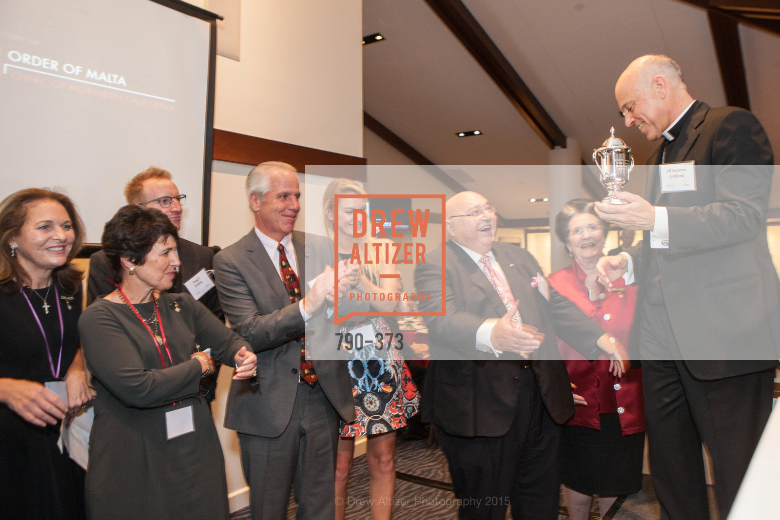 Lisa Simpson, Laura Hosking, Doug Hosking, Katie Hosking, Tony Sanchez-Corea, Lucille Sanchez-Corea, Salvatore Cordileone, Sovereign Order of Malta Presents: A Knight for Champions, 7th Annual Silver Chalice Awards Dinner, St. Francis Yacht Club. 99 Yacht Rd, October 13th, 2015,Drew Altizer, Drew Altizer Photography, full-service agency, private events, San Francisco photographer, photographer california