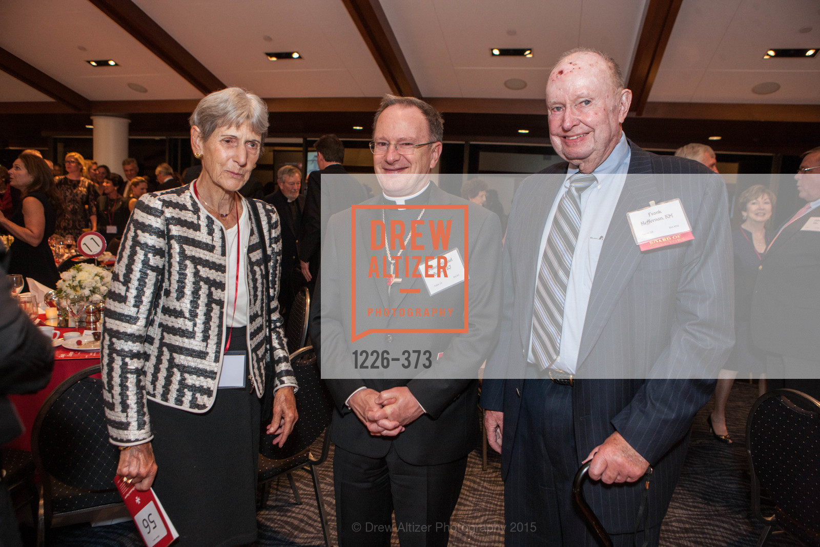 Lenore Heffernan, Michael Barber, Frank Heffernan, Sovereign Order of Malta Presents: A Knight for Champions, 7th Annual Silver Chalice Awards Dinner, St. Francis Yacht Club. St. Francis Yatch Club, October 13th, 2015, Photo #1226-373 Lenore Heffernan, Michael Barber, Frank Heffernan, Photo #1226-373