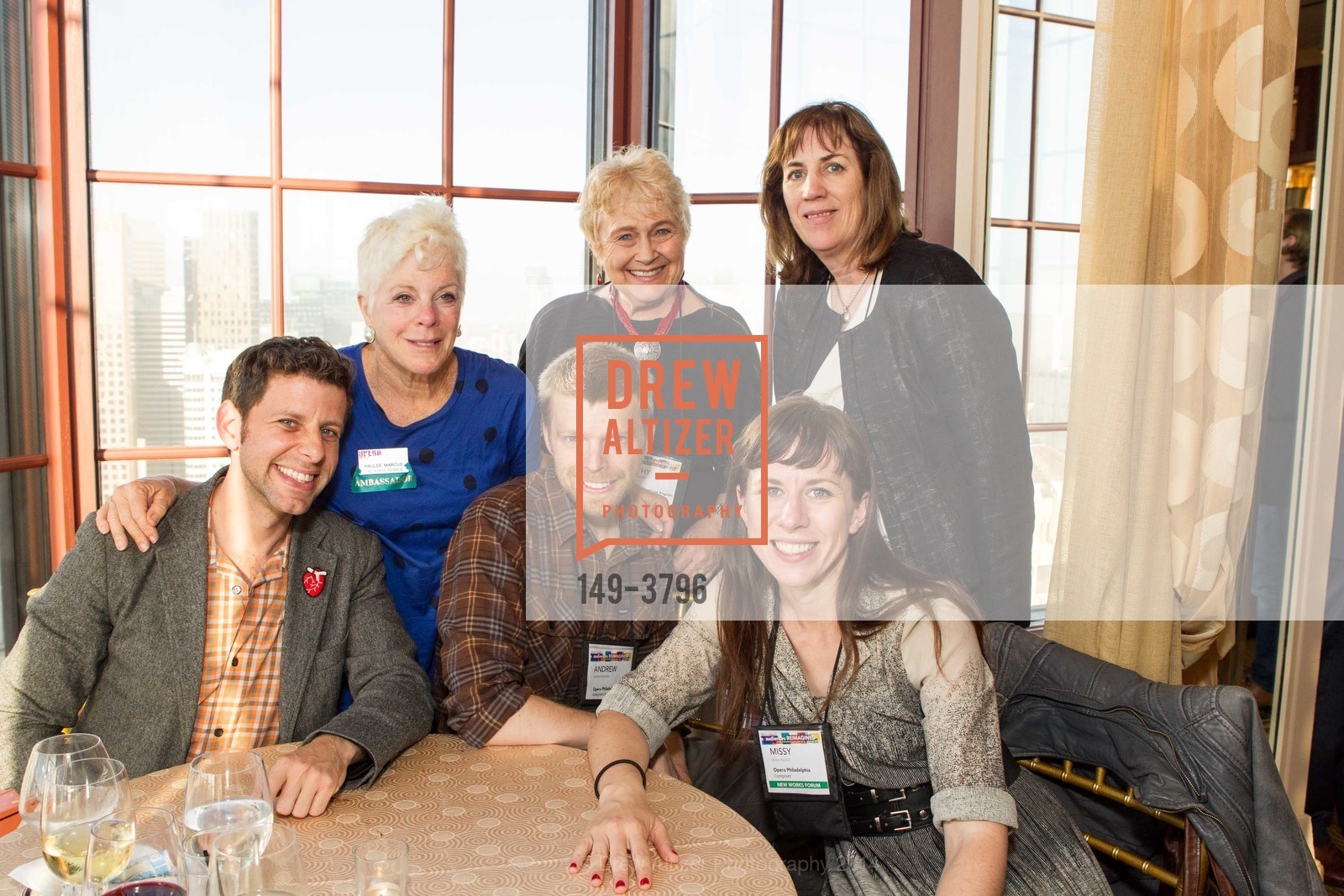 Yuval Sharon, Raulee Marcus, Andrew Norman, Missy Marich, SAN FRANCISCO OPERA Hosts Opera America Reception, US, June 21st, 2014, Photo #149-3796 Yuval Sharon, Raulee Marcus, Andrew Norman, Missy Marich, Photo #149-3796