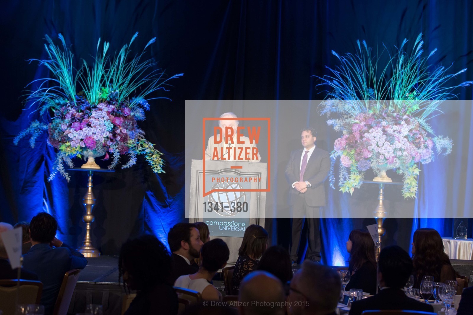 Charles Garfield, Raushik Roy, Shanti Project 41st Annual Compassion is Universal Dinner, Palace Hotel. 2 New Montgomery St, October 14th, 2015,Drew Altizer, Drew Altizer Photography, full-service agency, private events, San Francisco photographer, photographer california