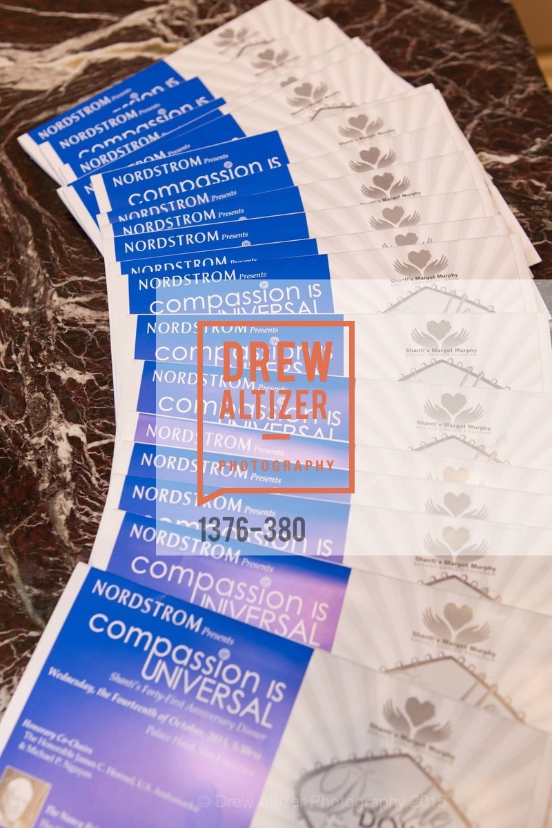 Atmosphere, Shanti Project 41st Annual Compassion is Universal Dinner, Palace Hotel. 2 New Montgomery St, October 14th, 2015,Drew Altizer, Drew Altizer Photography, full-service agency, private events, San Francisco photographer, photographer california