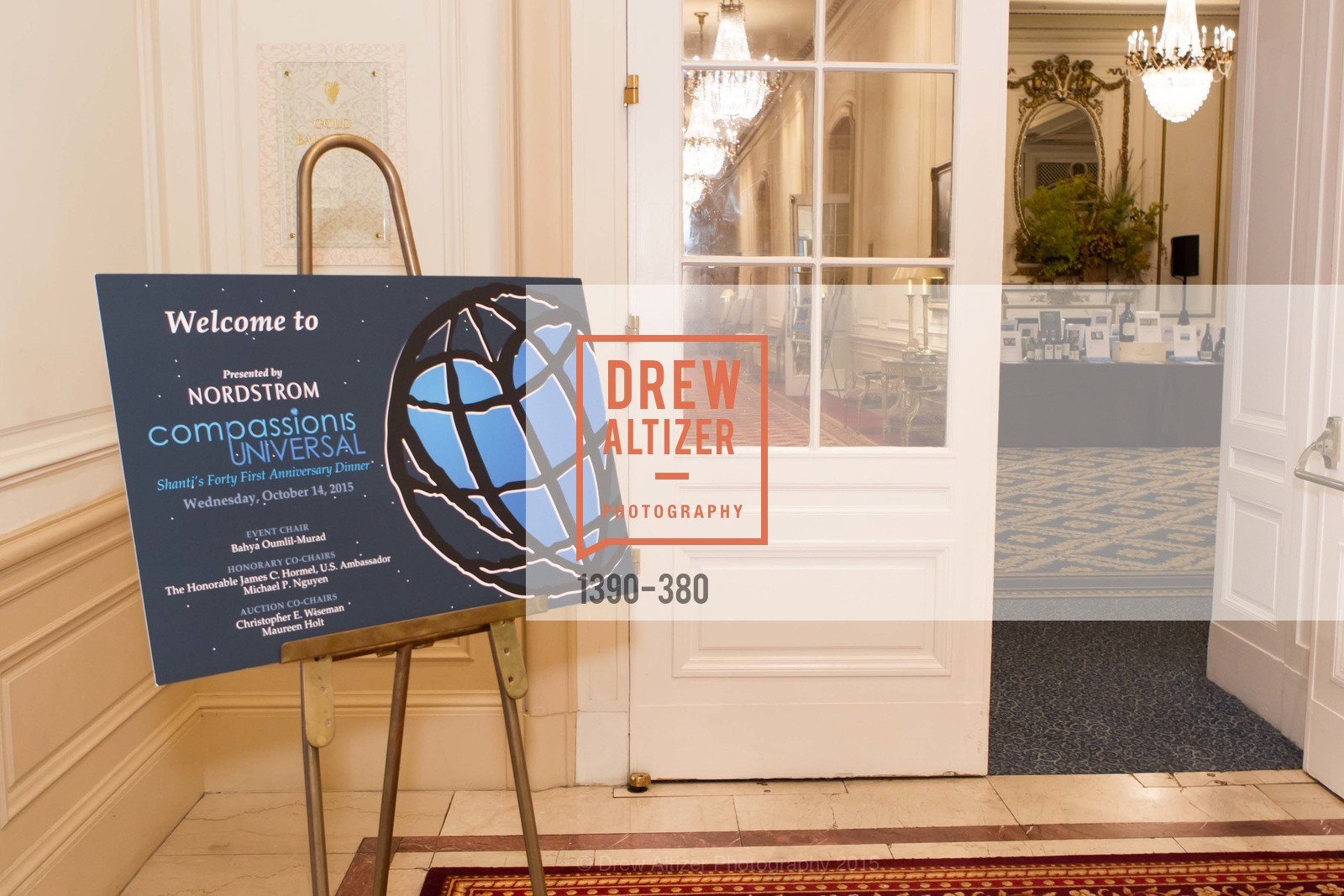 Atmosphere, Shanti Project 41st Annual Compassion is Universal Dinner, Palace Hotel. 2 New Montgomery St, October 14th, 2015,Drew Altizer, Drew Altizer Photography, full-service agency, private events, San Francisco photographer, photographer california