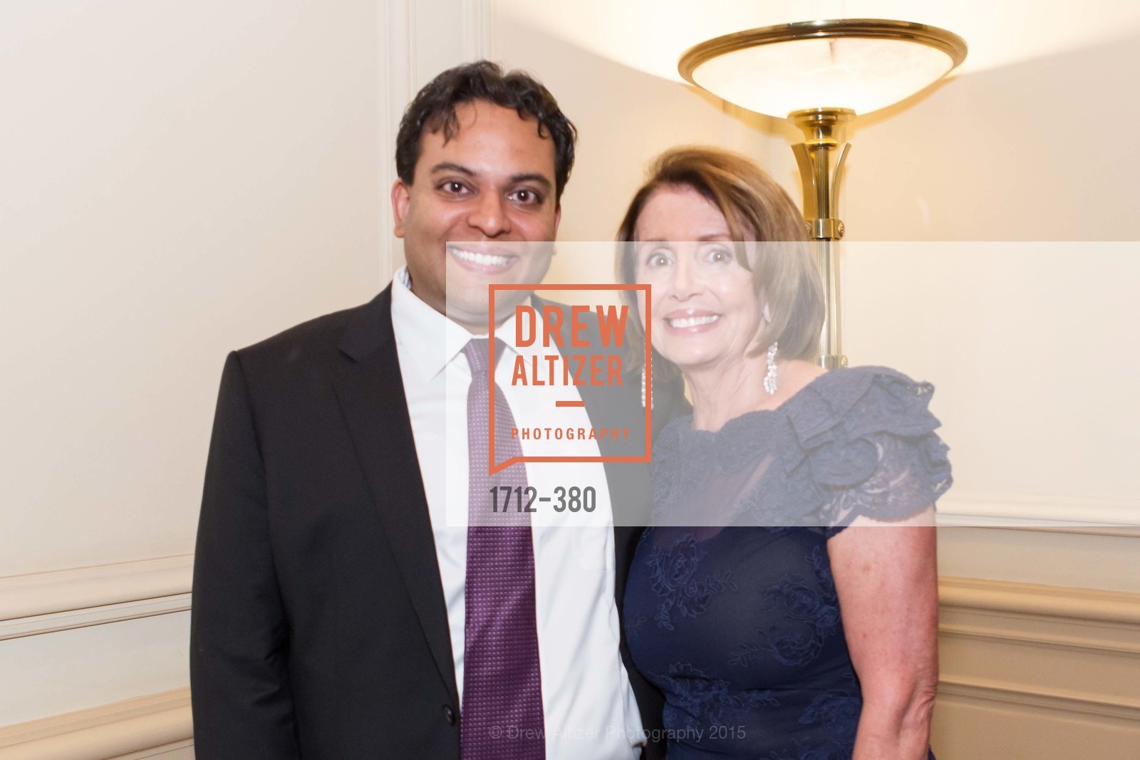 Kaushik Roy, Nancy Pelosi, Shanti Project 41st Annual Compassion is Universal Dinner, Palace Hotel. 2 New Montgomery St, October 14th, 2015,Drew Altizer, Drew Altizer Photography, full-service agency, private events, San Francisco photographer, photographer california