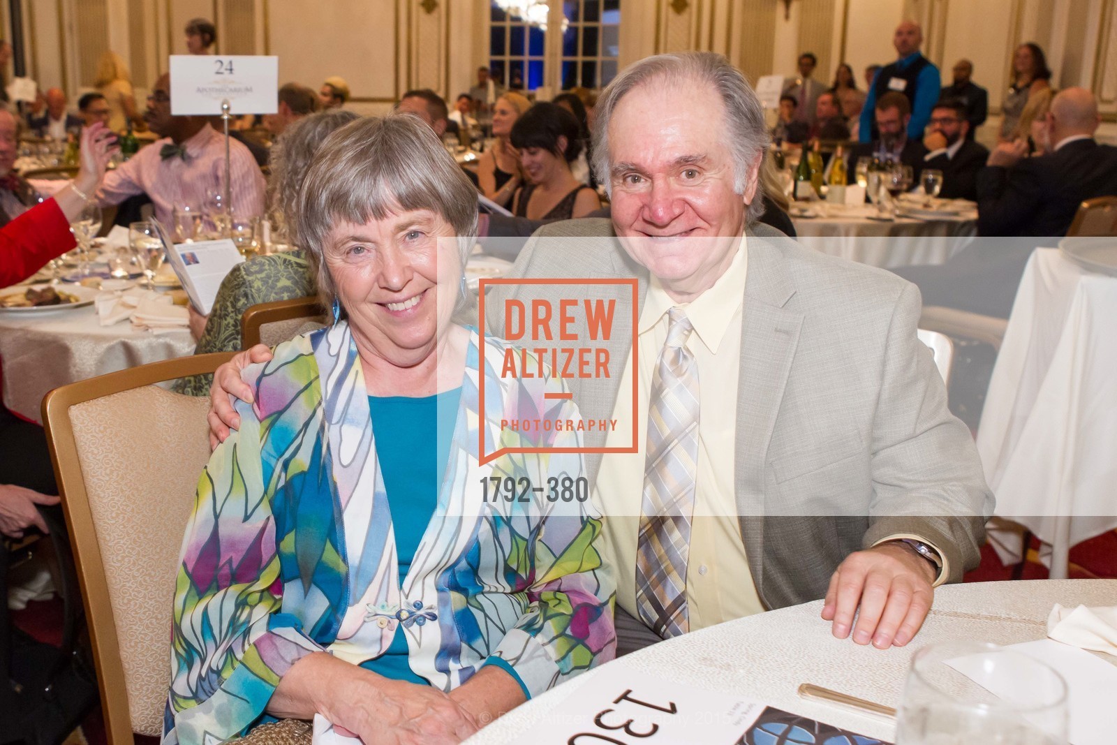 Cindy Spring, Charles Garfield, Shanti Project 41st Annual Compassion is Universal Dinner, Palace Hotel. Palace Hotel, . 2 New Montgomery St, October 14th, 2015, Photo #1792-380 Cindy Spring, Charles Garfield, Photo #1792-380