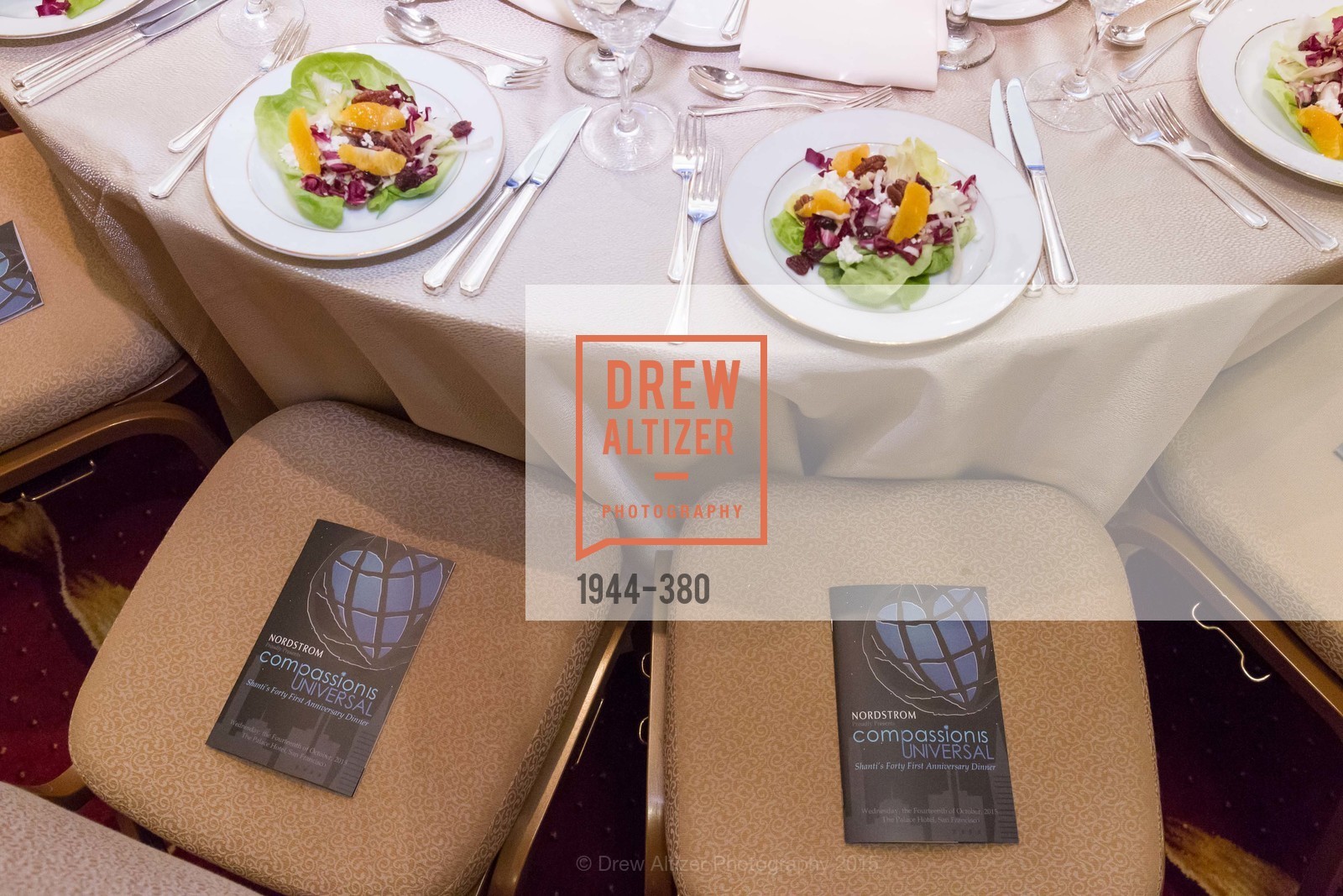 Atmosphere, Shanti Project 41st Annual Compassion is Universal Dinner, Palace Hotel. 2 New Montgomery St, October 14th, 2015,Drew Altizer, Drew Altizer Photography, full-service agency, private events, San Francisco photographer, photographer california