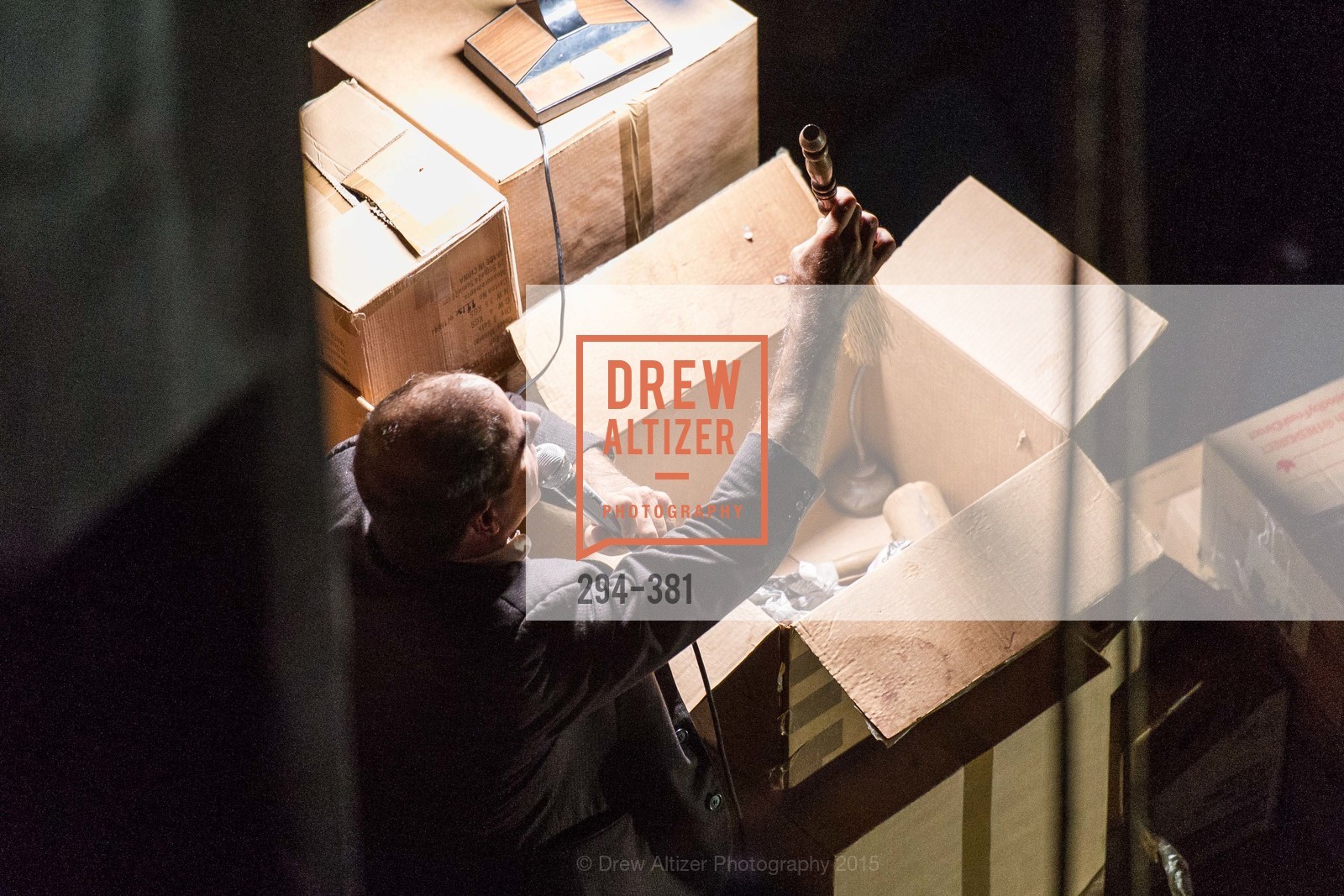 Geoff Sobelle, Opening Night of Curran: Under Construction's THE OBJECT LESSON, Curan Theater. 445 Geary St, October 14th, 2015,Drew Altizer, Drew Altizer Photography, full-service agency, private events, San Francisco photographer, photographer california