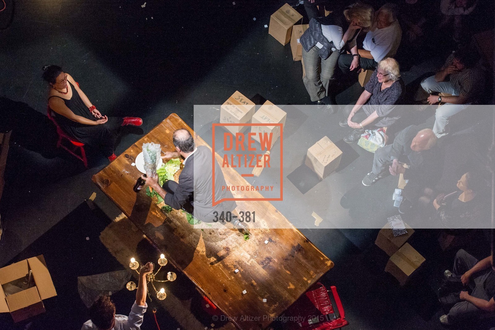 Geoff Sobelle, Nica Lee, Opening Night of Curran: Under Construction's THE OBJECT LESSON, Curan Theater. 445 Geary St, October 14th, 2015