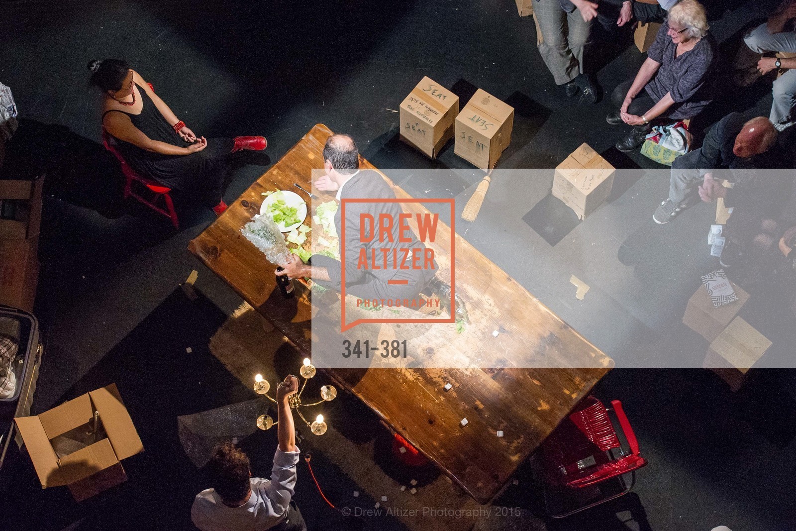 Geoff Sobelle, Nica Lee, Opening Night of Curran: Under Construction's THE OBJECT LESSON, Curan Theater. 445 Geary St, October 14th, 2015,Drew Altizer, Drew Altizer Photography, full-service agency, private events, San Francisco photographer, photographer california