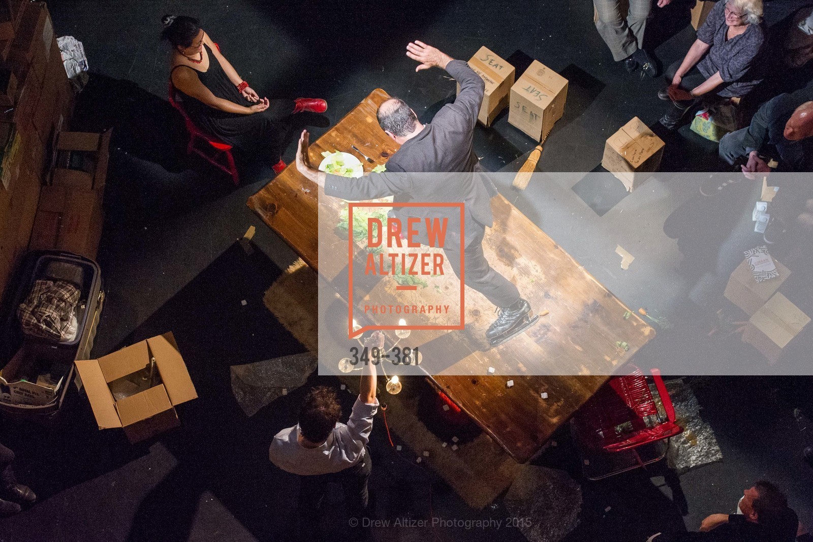 Geoff Sobelle, Nica Lee, Opening Night of Curran: Under Construction's THE OBJECT LESSON, Curan Theater. 445 Geary St, October 14th, 2015
