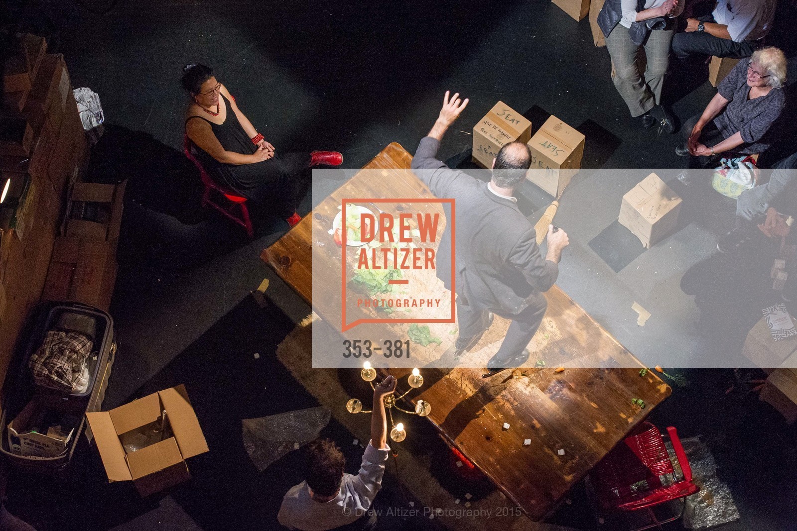 Geoff Sobelle, Nica Lee, Opening Night of Curran: Under Construction's THE OBJECT LESSON, Curan Theater. 445 Geary St, October 14th, 2015,Drew Altizer, Drew Altizer Photography, full-service agency, private events, San Francisco photographer, photographer california