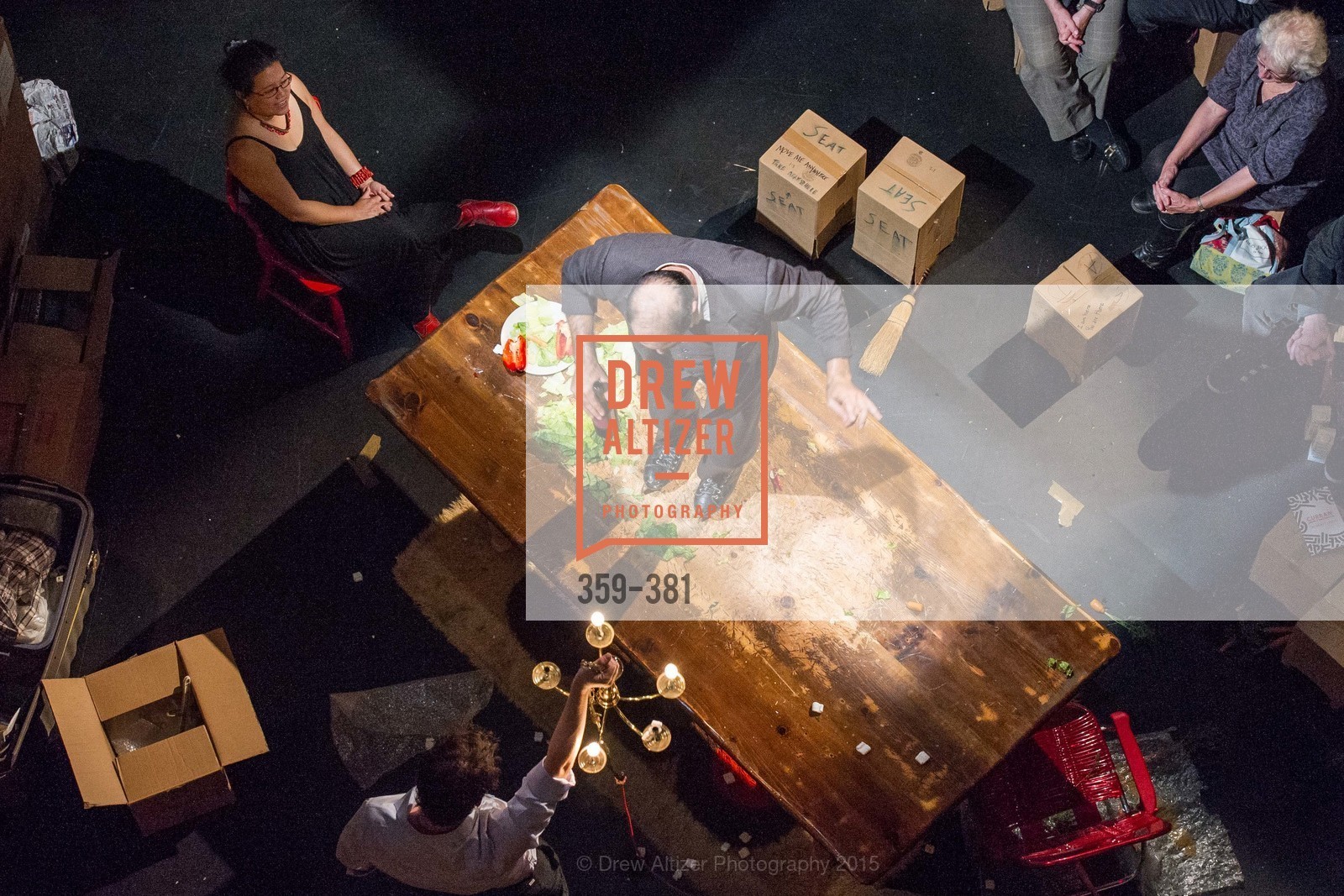 Geoff Sobelle, Nica Lee, Opening Night of Curran: Under Construction's THE OBJECT LESSON, Curan Theater. 445 Geary St, October 14th, 2015,Drew Altizer, Drew Altizer Photography, full-service agency, private events, San Francisco photographer, photographer california