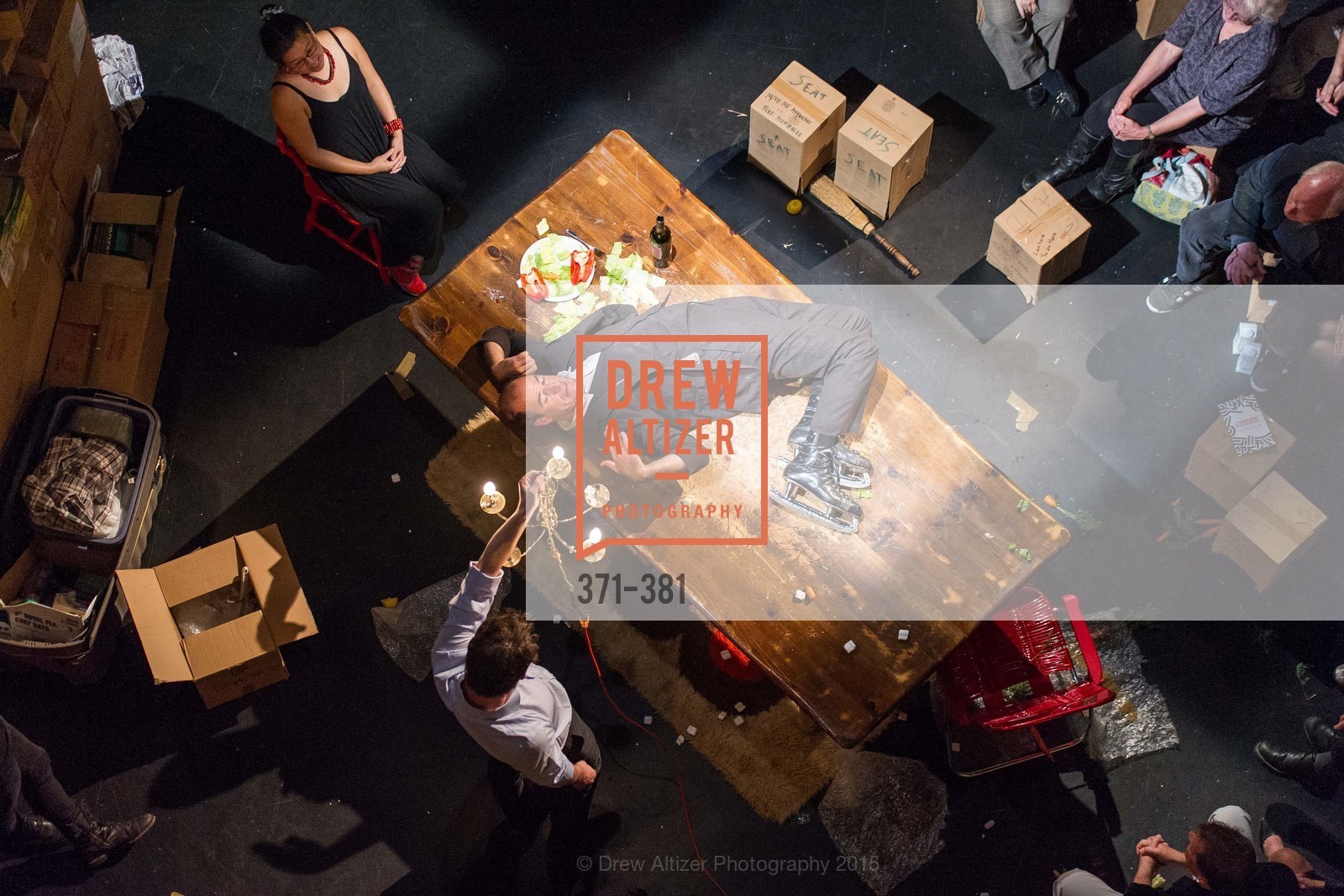 Geoff Sobelle, Nica Lee, Opening Night of Curran: Under Construction's THE OBJECT LESSON, Curan Theater. 445 Geary St, October 14th, 2015,Drew Altizer, Drew Altizer Photography, full-service agency, private events, San Francisco photographer, photographer california