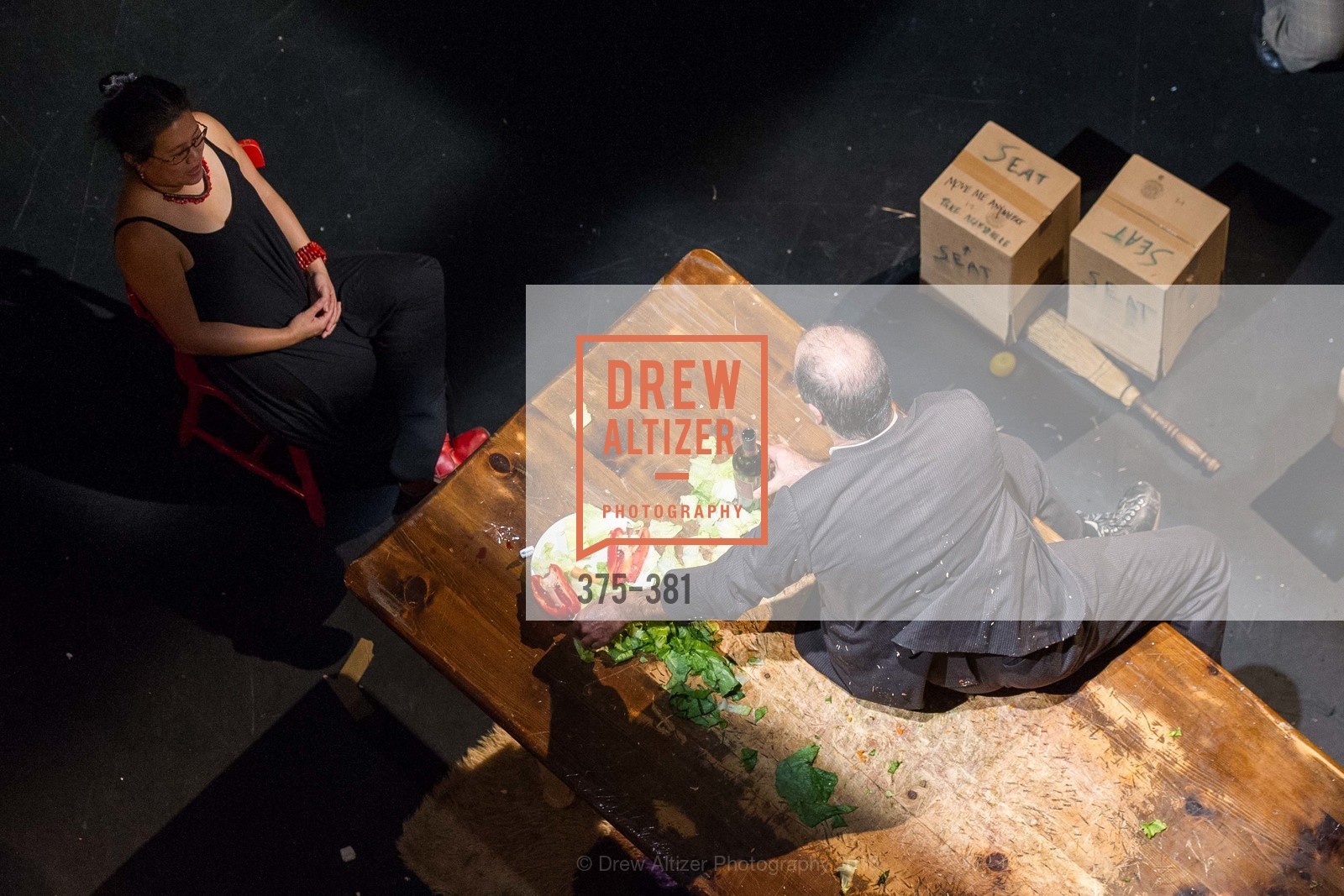 Geoff Sobelle, Nica Lee, Opening Night of Curran: Under Construction's THE OBJECT LESSON, Curan Theater. 445 Geary St, October 14th, 2015