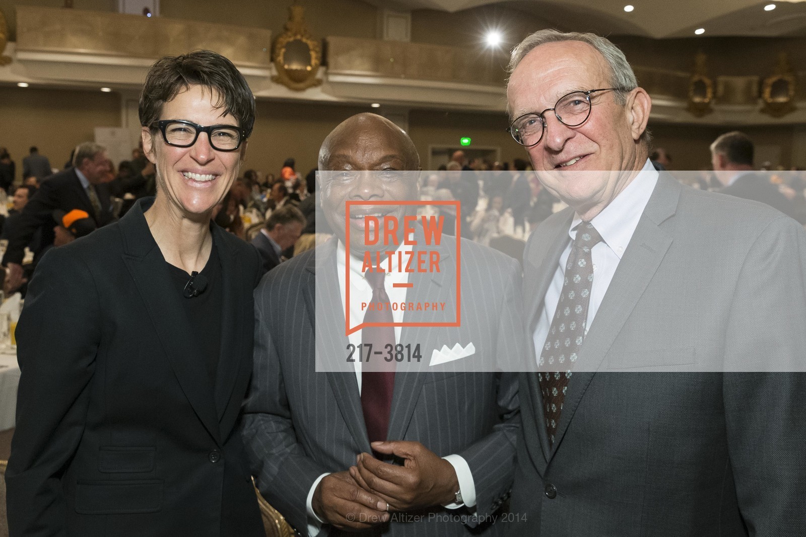 Rachel Maddow, Willie Brown, Bob Maddow, Willie Brown Breakfast Club, US, October 28th, 2014, Photo #217-3814 Rachel Maddow, Willie Brown, Bob Maddow, Photo #217-3814