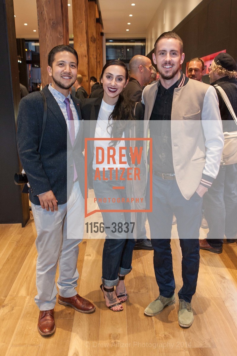 Alex Ramos, Savina Farrugia, Evan Thompson, LEICA STORE San Francisco Opening, US, August 14th, 2014, Photo #1156-3837 Alex Ramos, Savina Farrugia, Evan Thompson, Photo #1156-3837