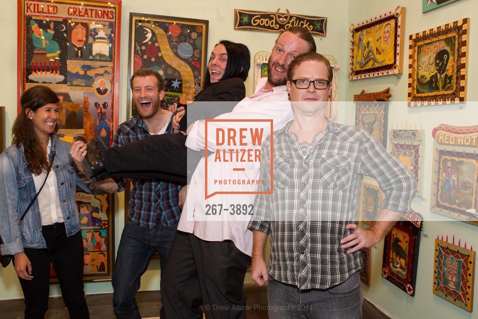 Amy Plavner, Devin Gribbons, Nick Sin, Noah Antieau, Bryan Cunningham, ART MARKET San Francisco Benefit Preview Gala, US, May 15th, 2014, Photo #267-3892 Amy Plavner, Devin Gribbons, Nick Sin, Noah Antieau, Bryan Cunningham, Photo #267-3892