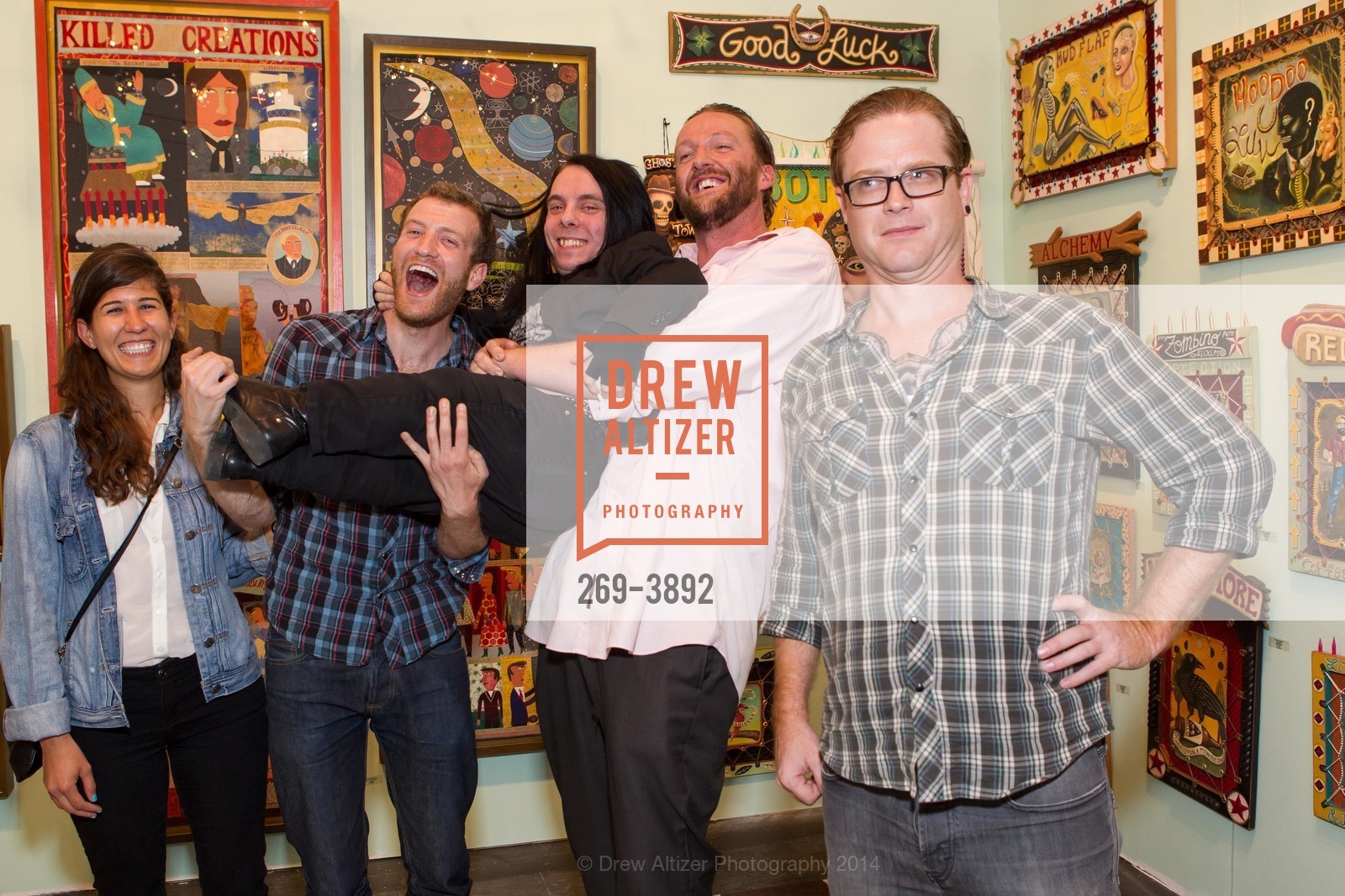 Amy Plavner, Devin Gribbons, Nick Sin, Noah Antieau, Bryan Cunningham, ART MARKET San Francisco Benefit Preview Gala, US, May 15th, 2014, Photo #269-3892 Amy Plavner, Devin Gribbons, Nick Sin, Noah Antieau, Bryan Cunningham, Photo #269-3892