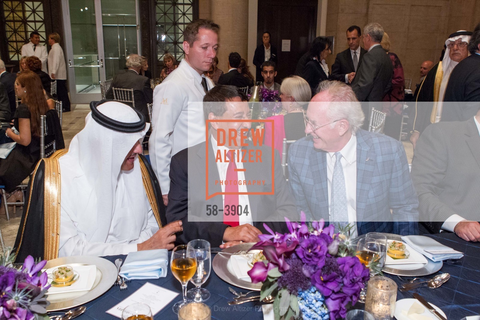 Bin Salma Bin Abdulaziz Al Saud, Abdulrahman Ali Wuhaib, Joe Clark, ASIAN ART MUSEUM'S Dinner to Celebrate Road of Arabia Exhibit Opening, US, October 28th, 2014, Photo #58-3904 Bin Salma Bin Abdulaziz Al Saud, Abdulrahman Ali Wuhaib, Joe Clark, Photo #58-3904