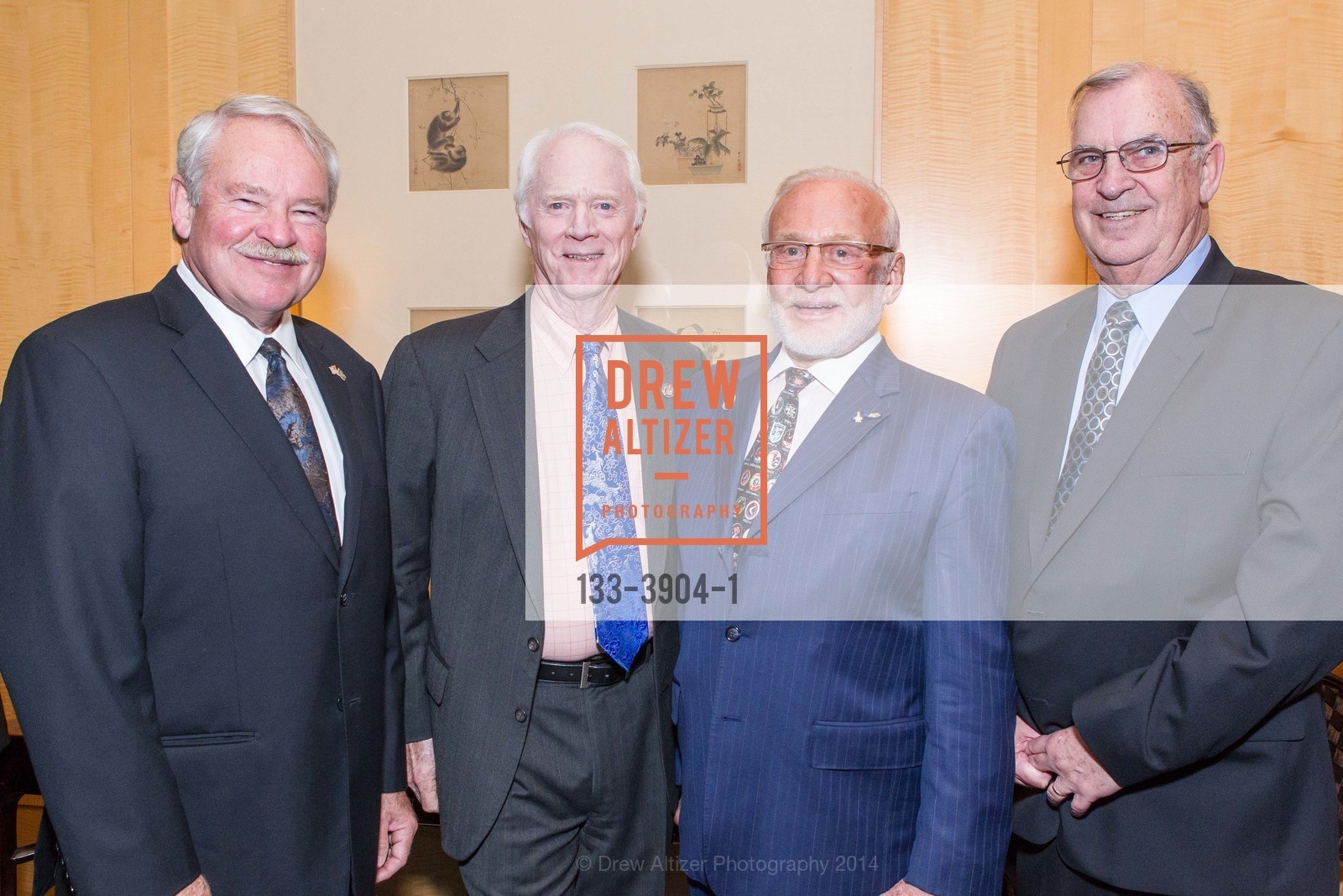 John Creighton, Rusty Schweickart, Buzz Aldrin, John Fabian, ASIAN ART MUSEUM'S Dinner to Celebrate Road of Arabia Exhibit Opening, US, October 28th, 2014, Photo #133-3904-1 John Creighton, Rusty Schweickart, Buzz Aldrin, John Fabian, Photo #133-3904-1