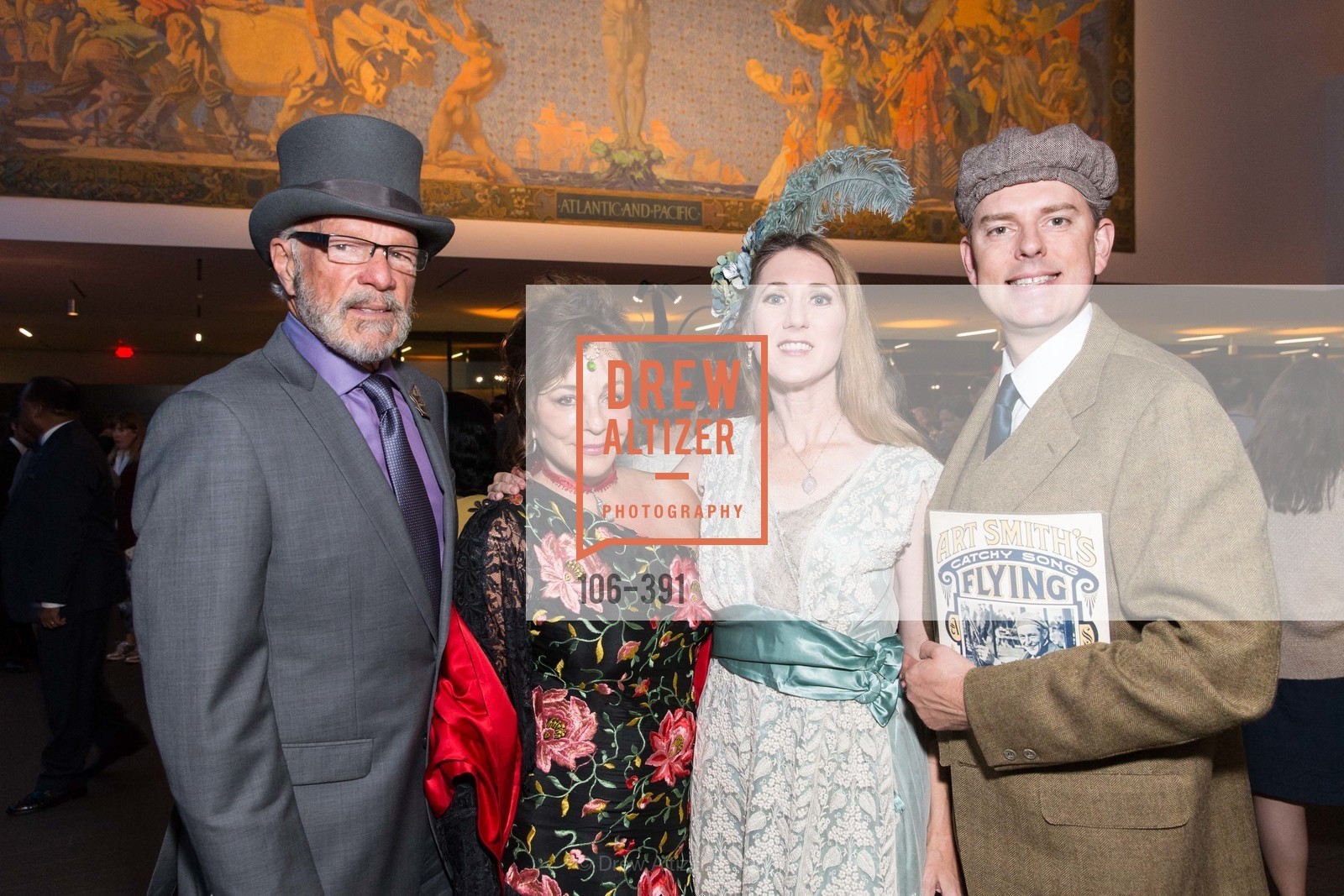 John Jamieson, Donna Huggins, Laura Ackley, Sander Temme, Jewel City: Art From San Francisco's Panama-Pacific International Exposition Donor Opening Reception, de Young Museum. de Young Museum, October 15th, 2015, Photo #106-391 John Jamieson, Donna Huggins, Laura Ackley, Sander Temme, Photo #106-391