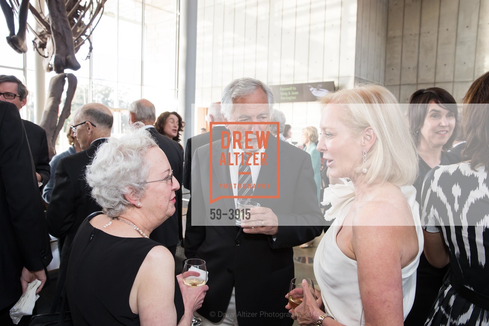 Jean Harrington, Mark Buell, Wendy Schmidt, CALIFORNIA ACADEMY OF SCIENCE'S Farewell Party for Greg Farrington, US, May 19th, 2014, Photo #59-3915 Jean Harrington, Mark Buell, Wendy Schmidt, Photo #59-3915