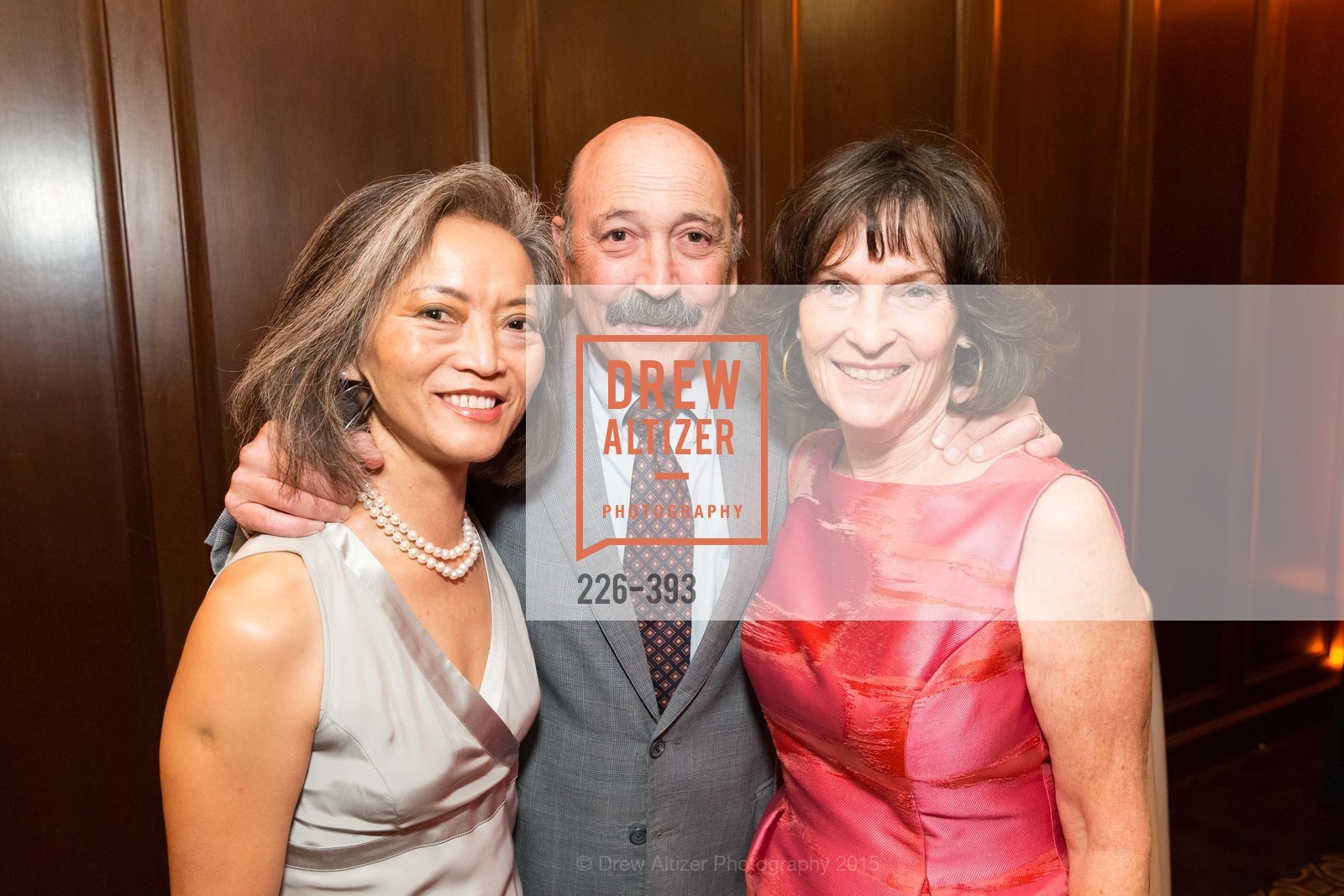 Aggie Bayer, Dennis Bayer, Joan Saffa, San Francisco Performances' 36th Season Gala, Merchants Exchange Building, Julia Morgan Ballroom. Merchants Exchange Building, Julia Morgan Ballroom. 465 California St, San Francisco, CA 94104, October 16th, 2015, Photo #226-393 Aggie Bayer, Dennis Bayer, Joan Saffa, Photo #226-393