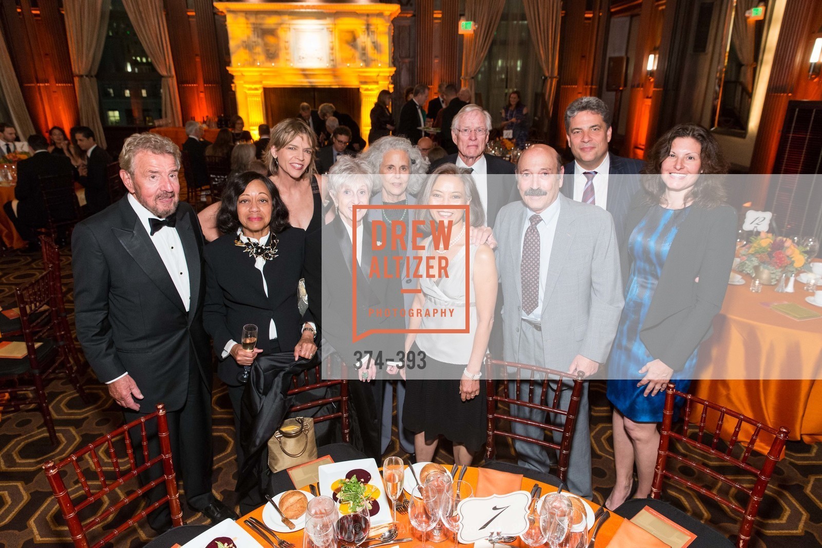 Robert Corrigan, Joyce Corrigan, Beth Schnitzer, Nancy Livingston, Jane Bernstein, Aggie Bayer, Dennis Bayer, David Stull, Jessica Downs, San Francisco Performances' 36th Season Gala, Merchants Exchange Building, Julia Morgan Ballroom. 465 California St, San Francisco, CA 94104, October 16th, 2015,Drew Altizer, Drew Altizer Photography, full-service agency, private events, San Francisco photographer, photographer california