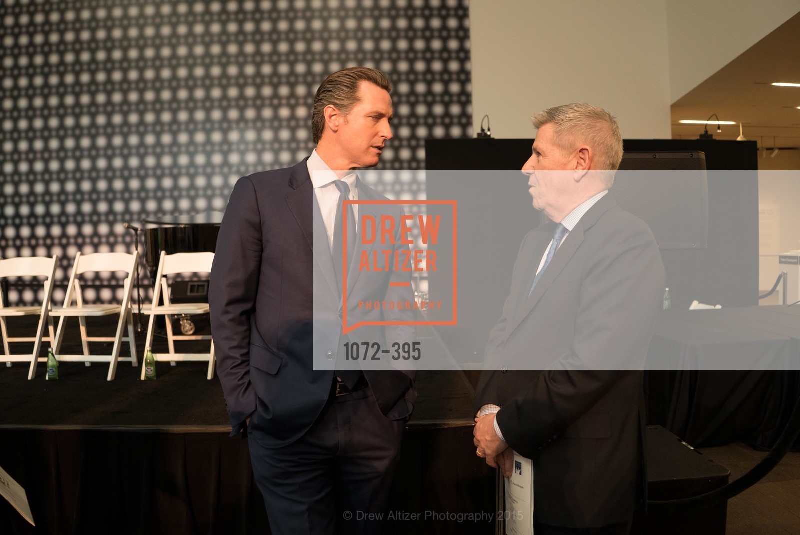 Gavin Newsom, Richard Benefield, 10th Anniversary of the new de Young: Community Day, de Young Museum. de Young Museum, October 17th, 2015, Photo #1072-395 Gavin Newsom, Richard Benefield, Photo #1072-395