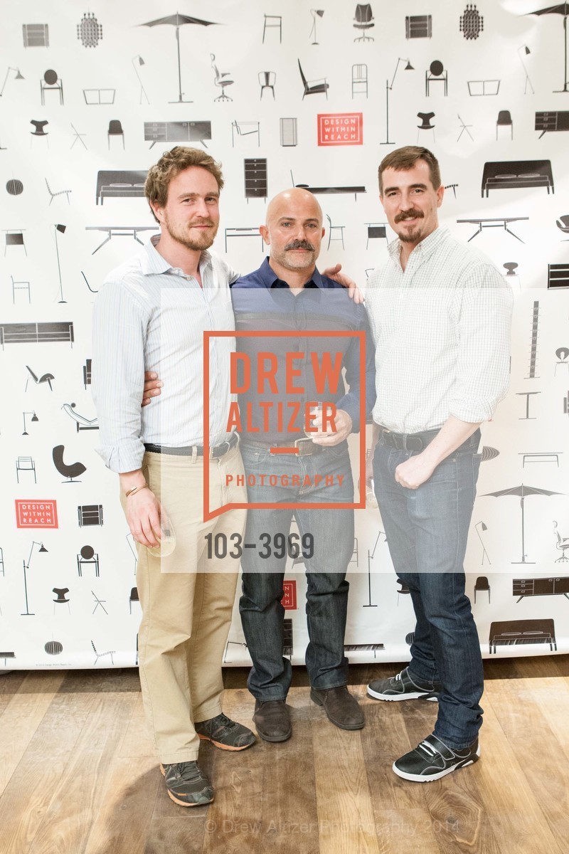 Jay Rusey, Laith Sayigh, Brewster McCall, DESIGN WITHIN REACH Studio Opening Party, US, January 21st, 2014, Photo #103-3969 Jay Rusey, Laith Sayigh, Brewster McCall, Photo #103-3969