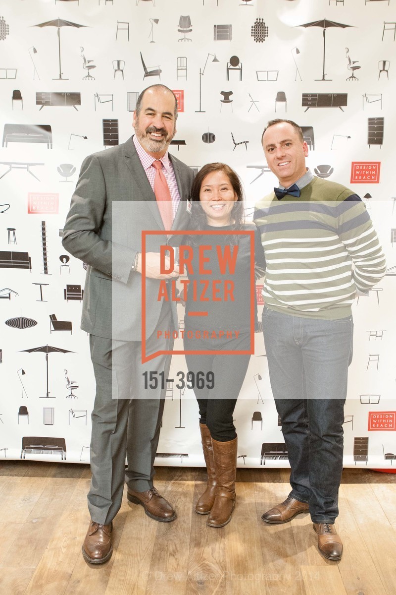 John Edelman, Maxine Lies, Dave Dela Chevrotiere, DESIGN WITHIN REACH Studio Opening Party, US, January 21st, 2014, Photo #151-3969 John Edelman, Maxine Lies, Dave Dela Chevrotiere, Photo #151-3969