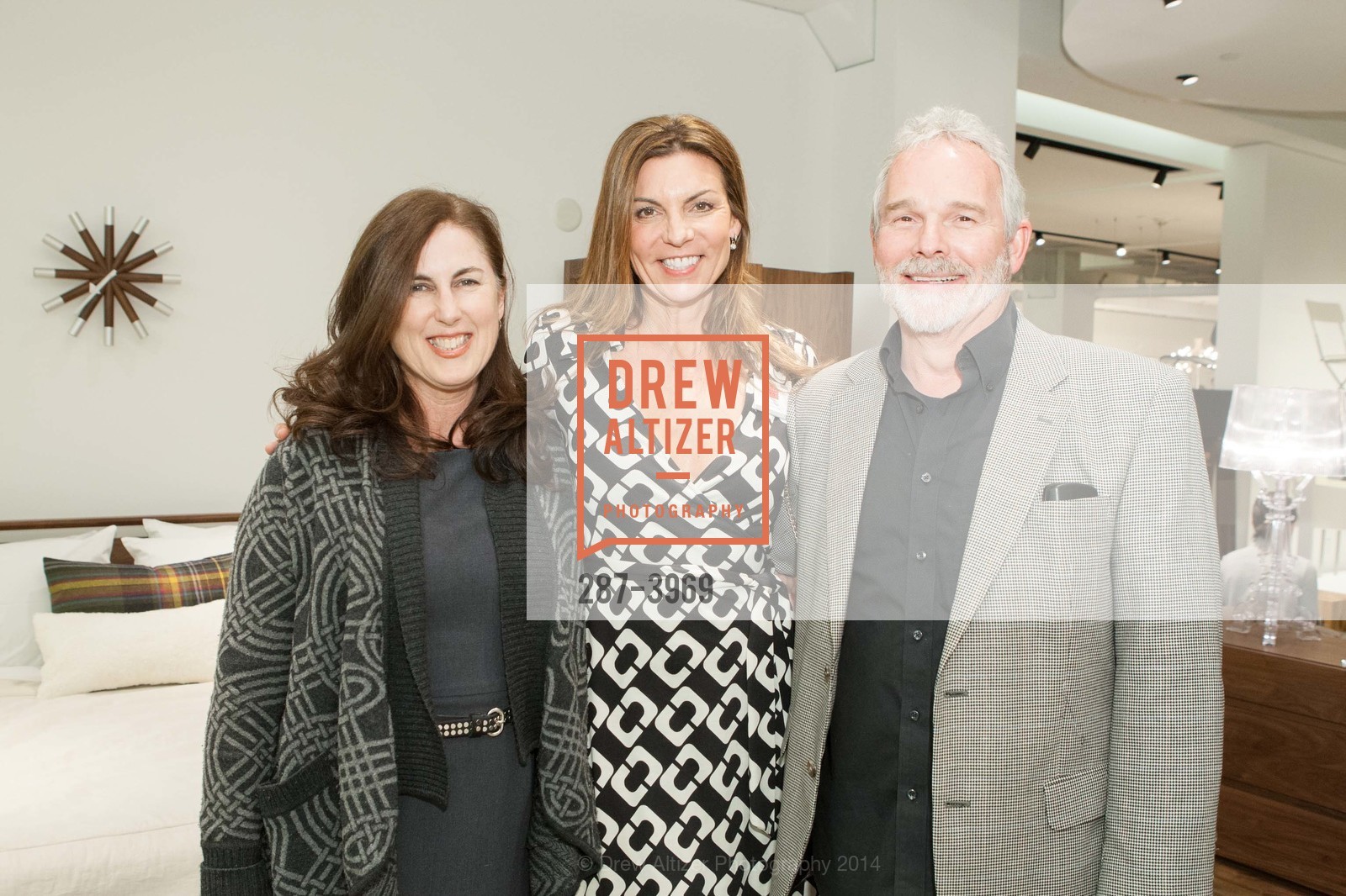 Jane Steel, Ann Sullivan, Tom Buckmaster, DESIGN WITHIN REACH Studio Opening Party, US, January 21st, 2014, Photo #287-3969 Jane Steel, Ann Sullivan, Tom Buckmaster, Photo #287-3969